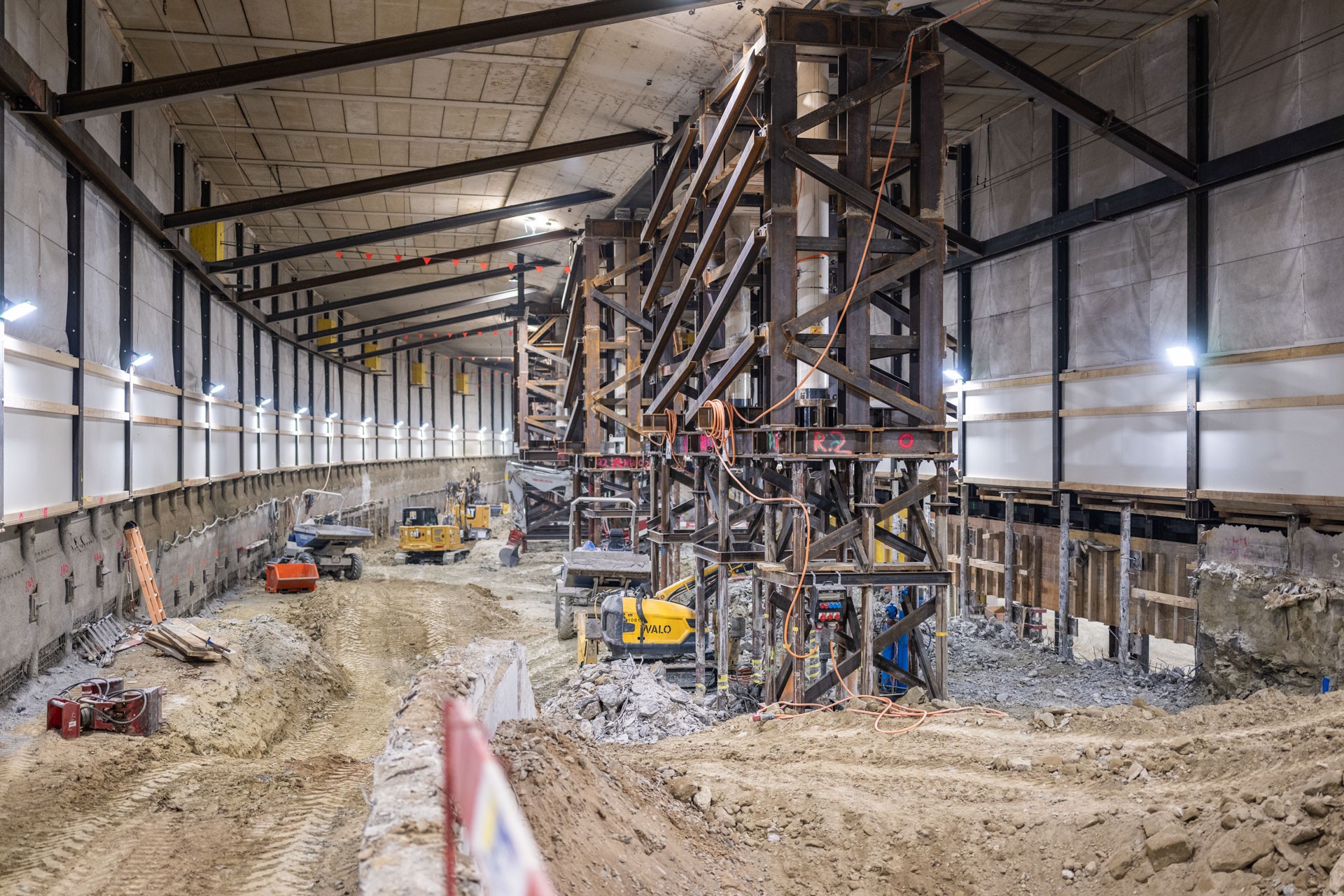Baustelle der Unterführung Mitte für Zukunft Bahnhof Bern