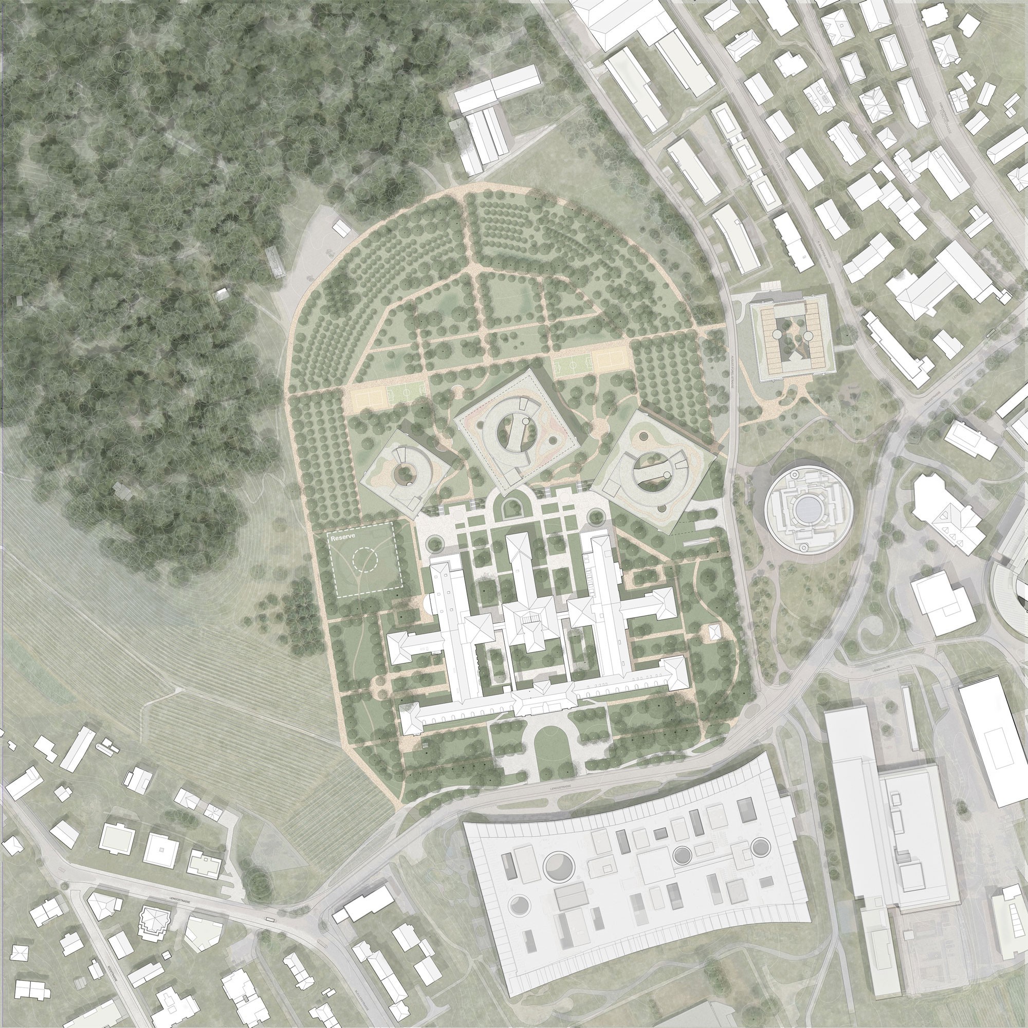Situationsplan Neubauten der Psychiatrischen Universitätsklinik Zürich