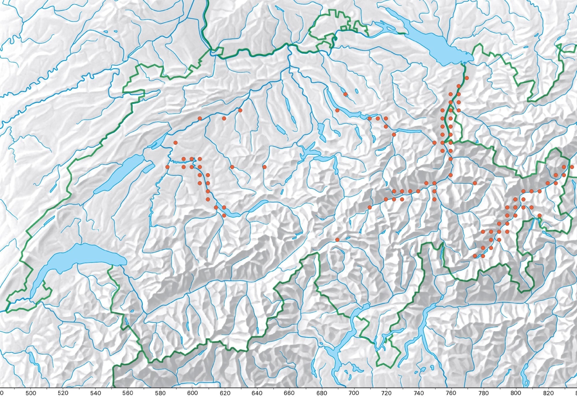 Karte Verbreitung der Fischotter in der Schweiz