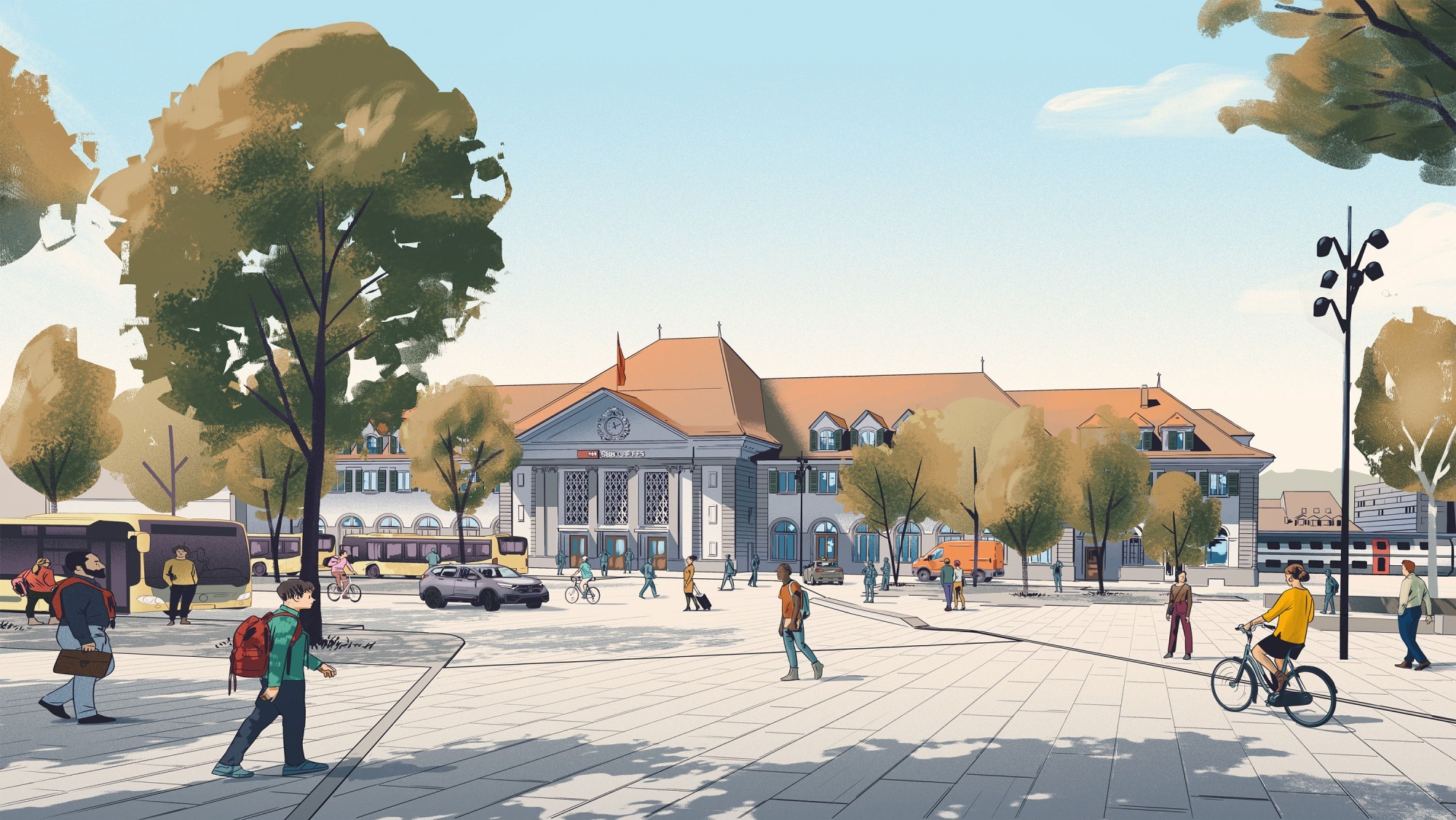 Visualisierung zum Stadtquartier am Bahnhof Thun