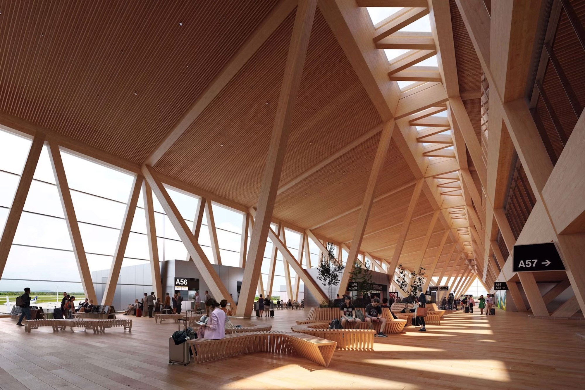 Visualisierung vom Neubau Dock A am Flughafen Zürich