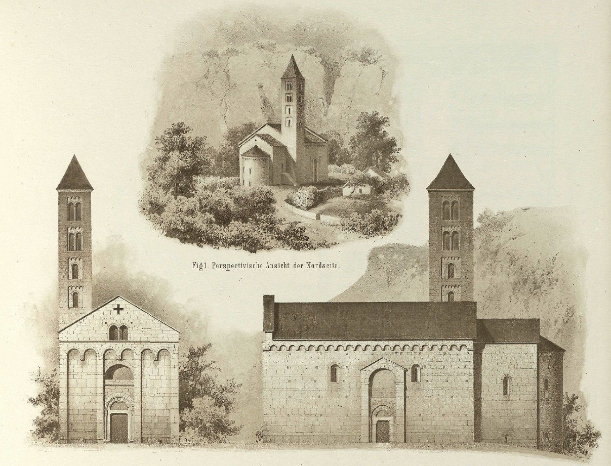 Perspektivische Ansichten von San Nicolao in Giornico.