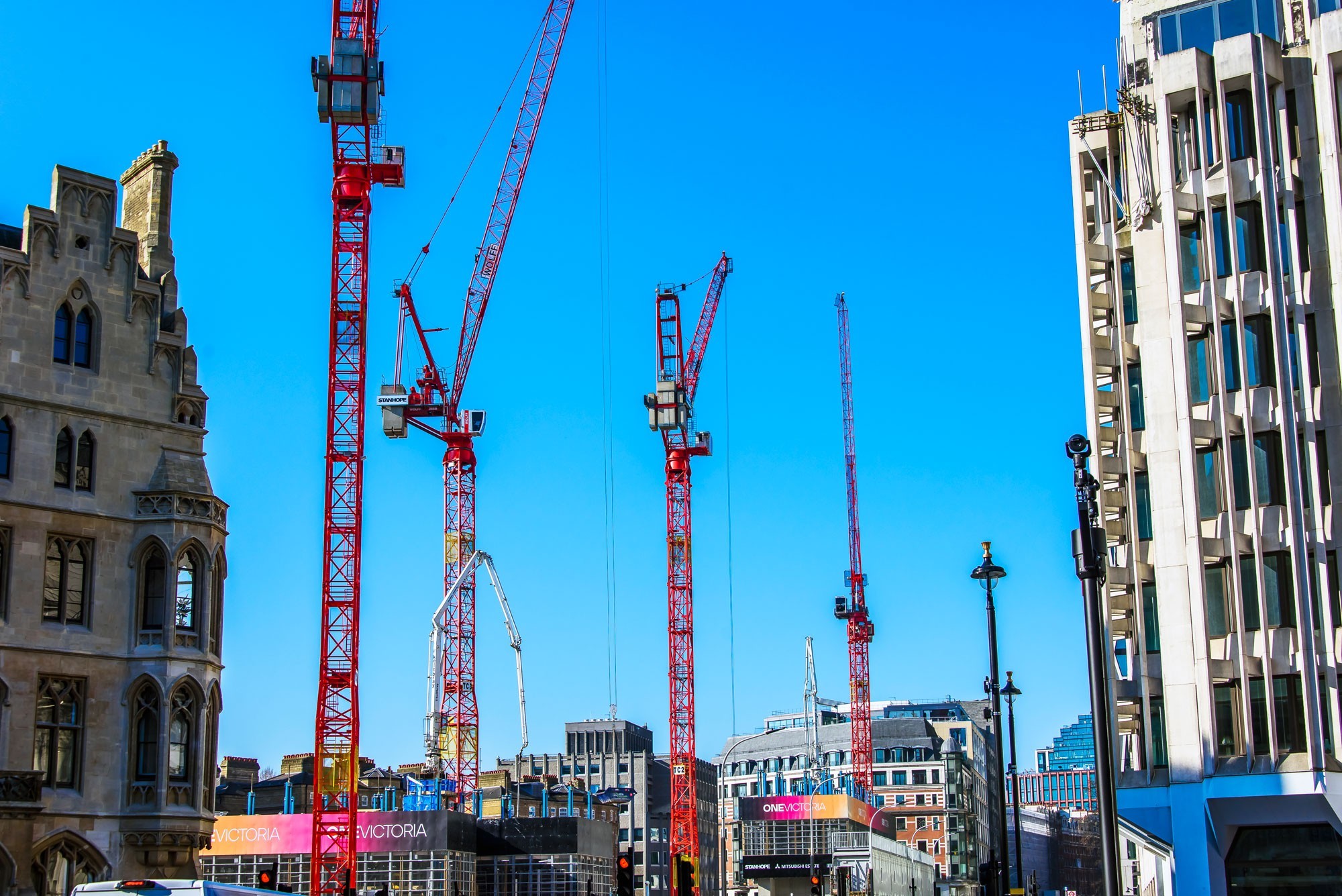 Baustelle 1 Victoria Street in London mit Wolffkran