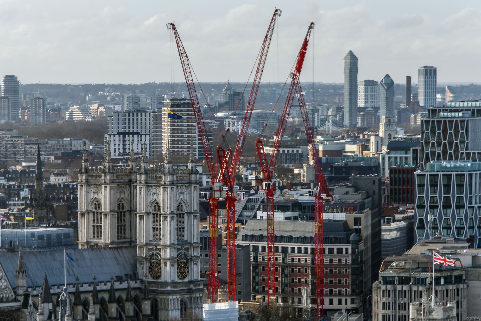 Baustelle 1 Victoria Street in London mit Wolffkran