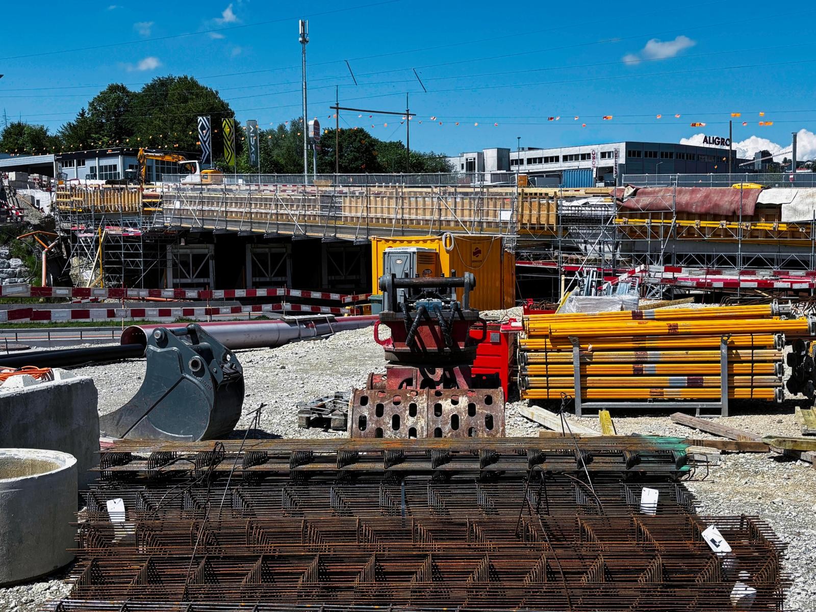 Baustelle des Autobahnanschlusses Matran bei A12