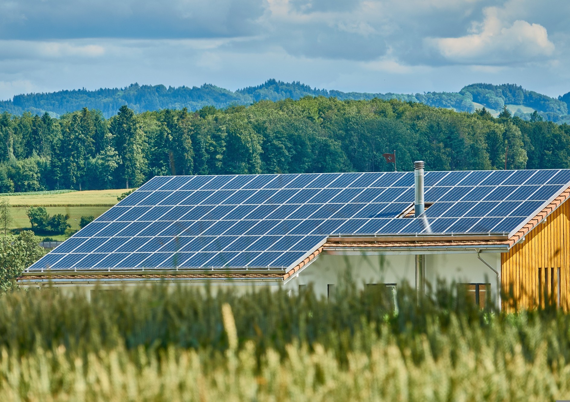 Photovoltaik-Anlage auf einem Hausdach