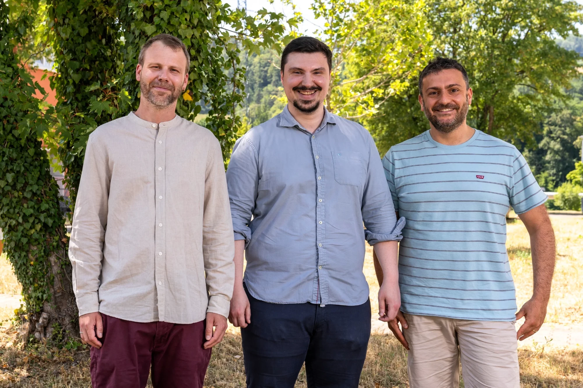 PSI-Forscher Kaspar Dällenbach, Petros Vasilakos und Imad El Haddad