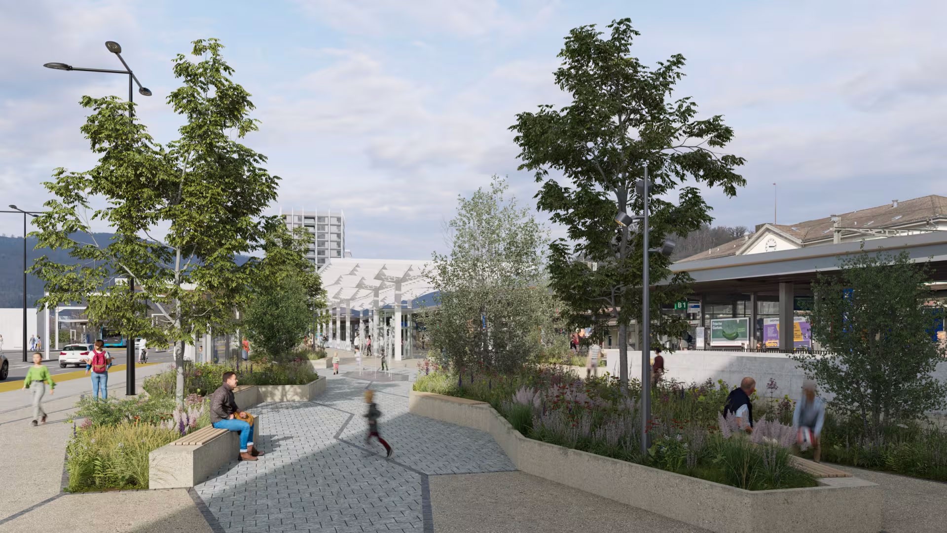 Visualisierung neuer Bahnhofplatz in Olten
