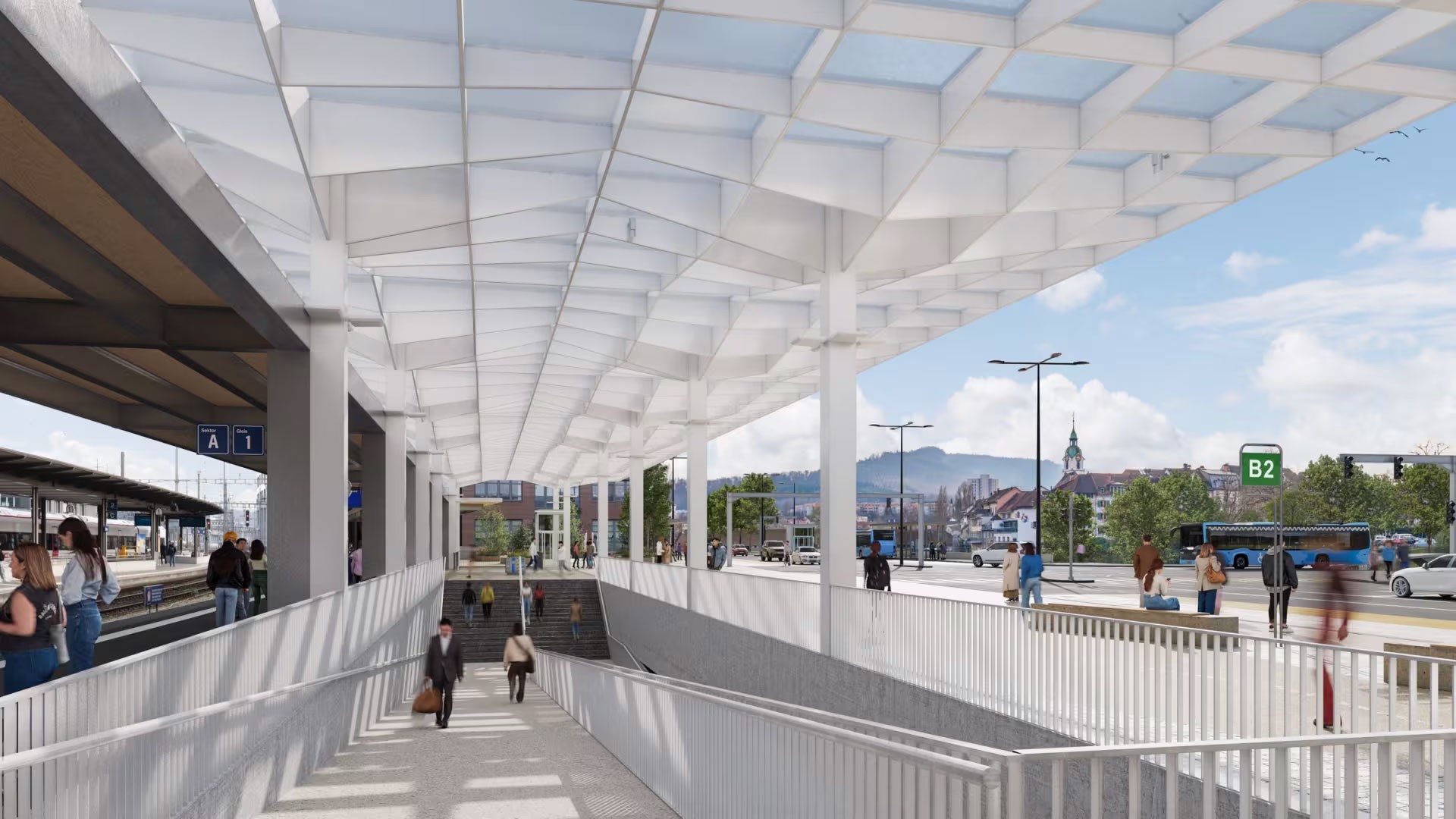 Visualisierung neuer Bahnhofplatz in Olten