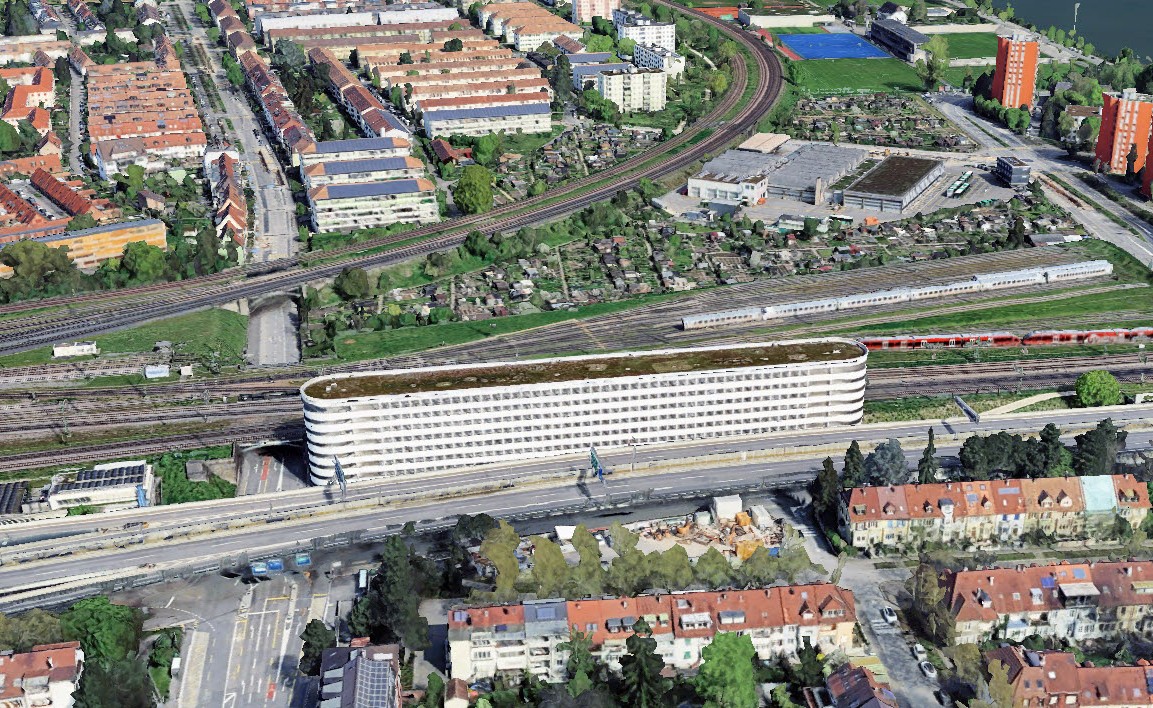 Roche-Parkhaus an der Schwarzwaldstrasse in Basel