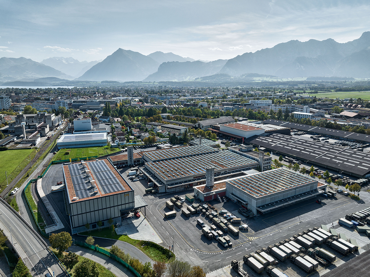 Luftbild vom Waffenplatz in Thun