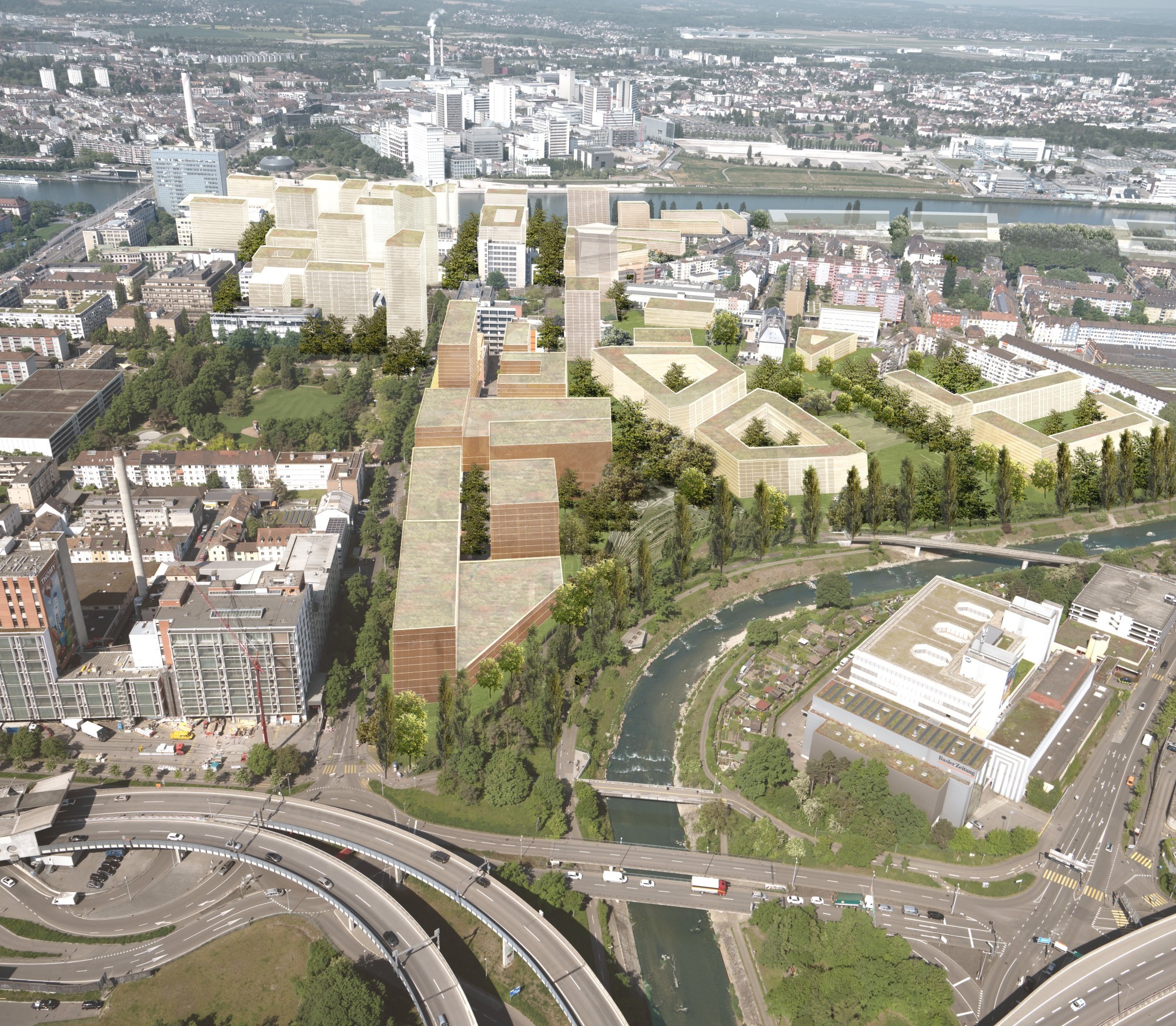 Visualisierung Projekt Klybeck Plus in Basel