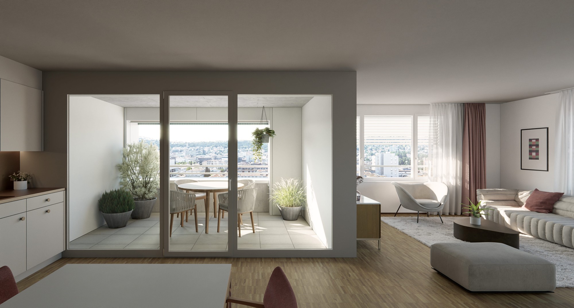 Visualisierung Projekt Towerkomplex in Winterthur Neuhegi Innenraum