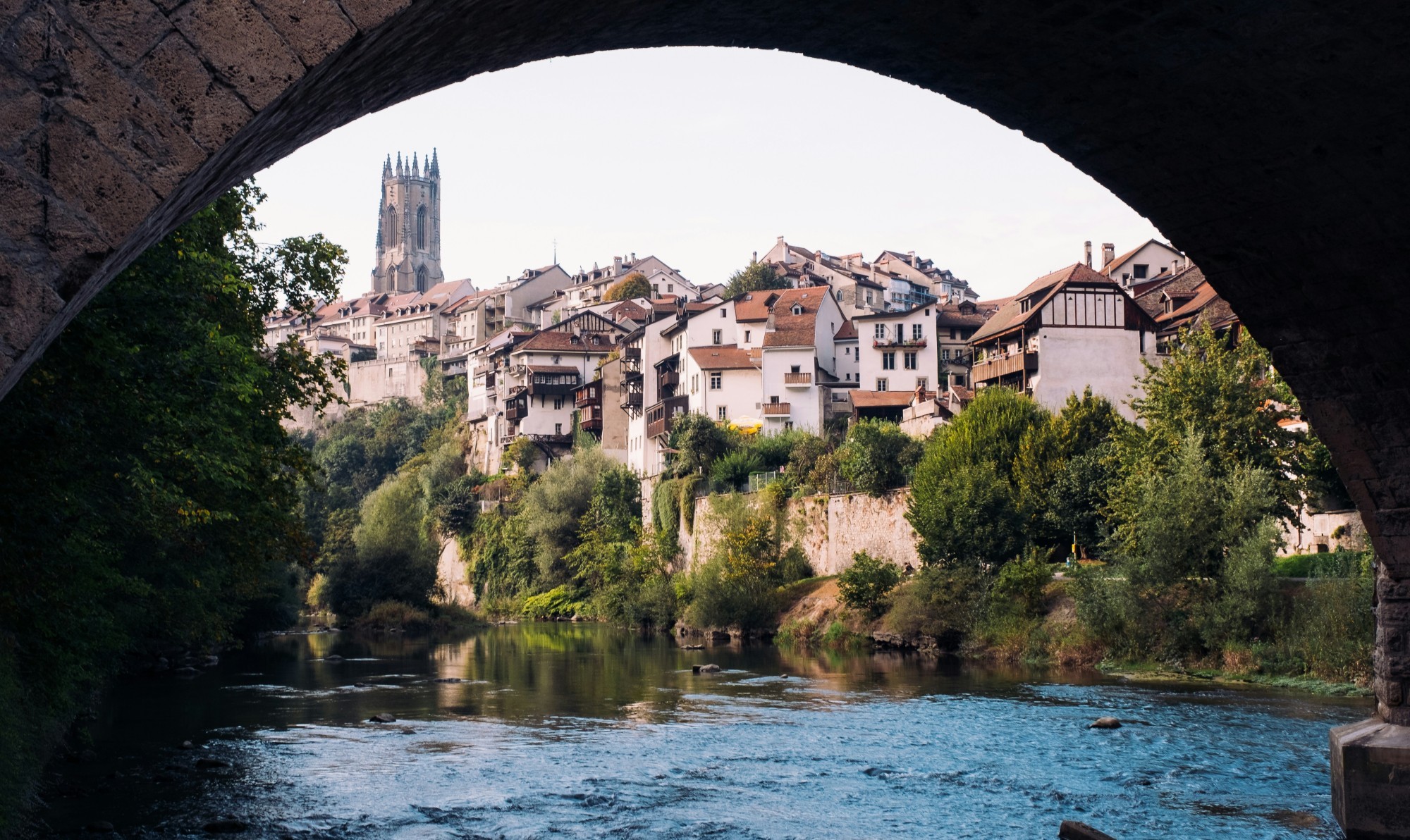 Blick auf die Altstadt von Fribourg.