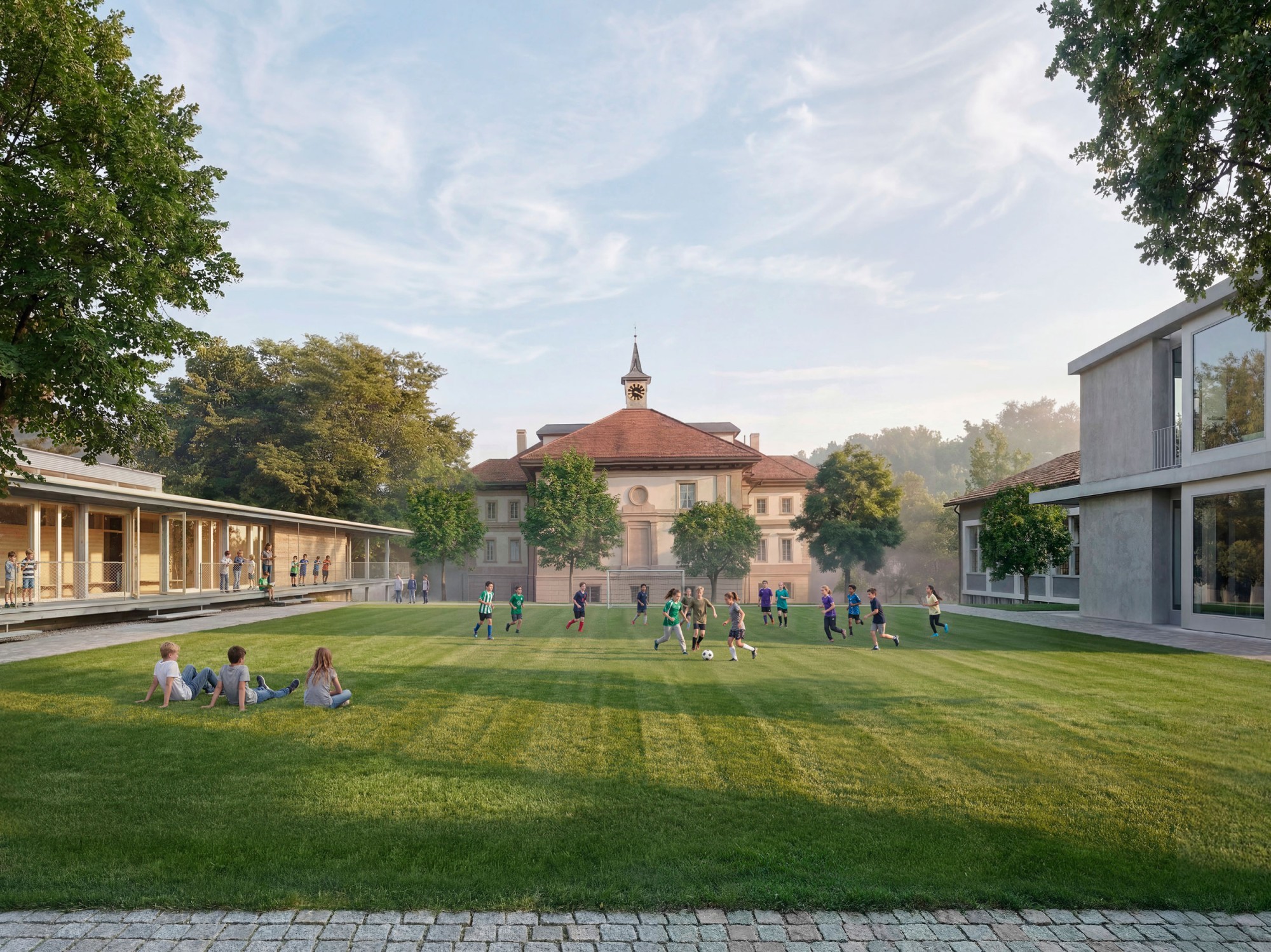 Visualisierung der Volksschule Sulgenbach, Blickrichtung Süd