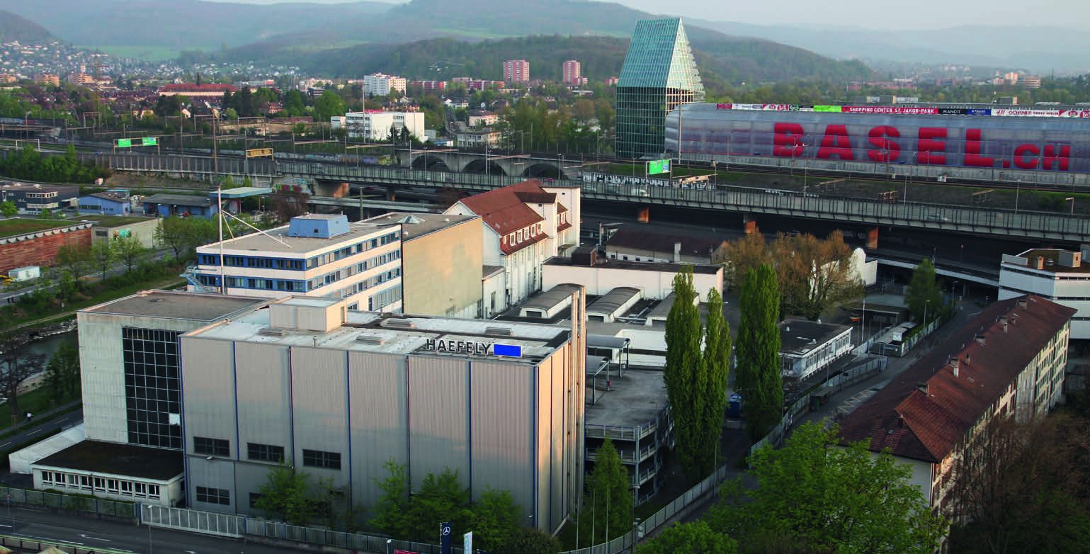 Blick auf das Haefely-Areal in Basel