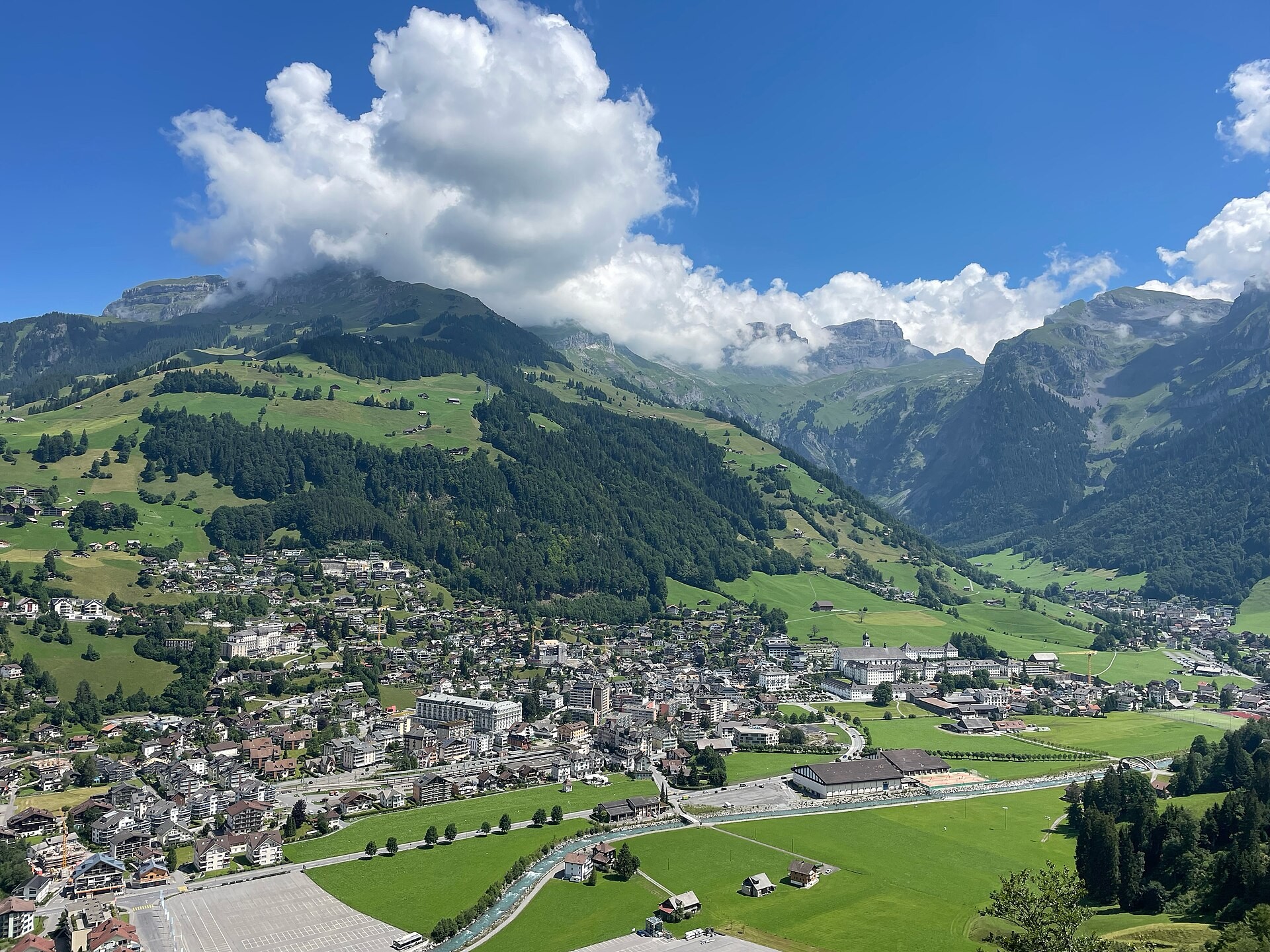 Luftbild der Gemeinde Engelberg