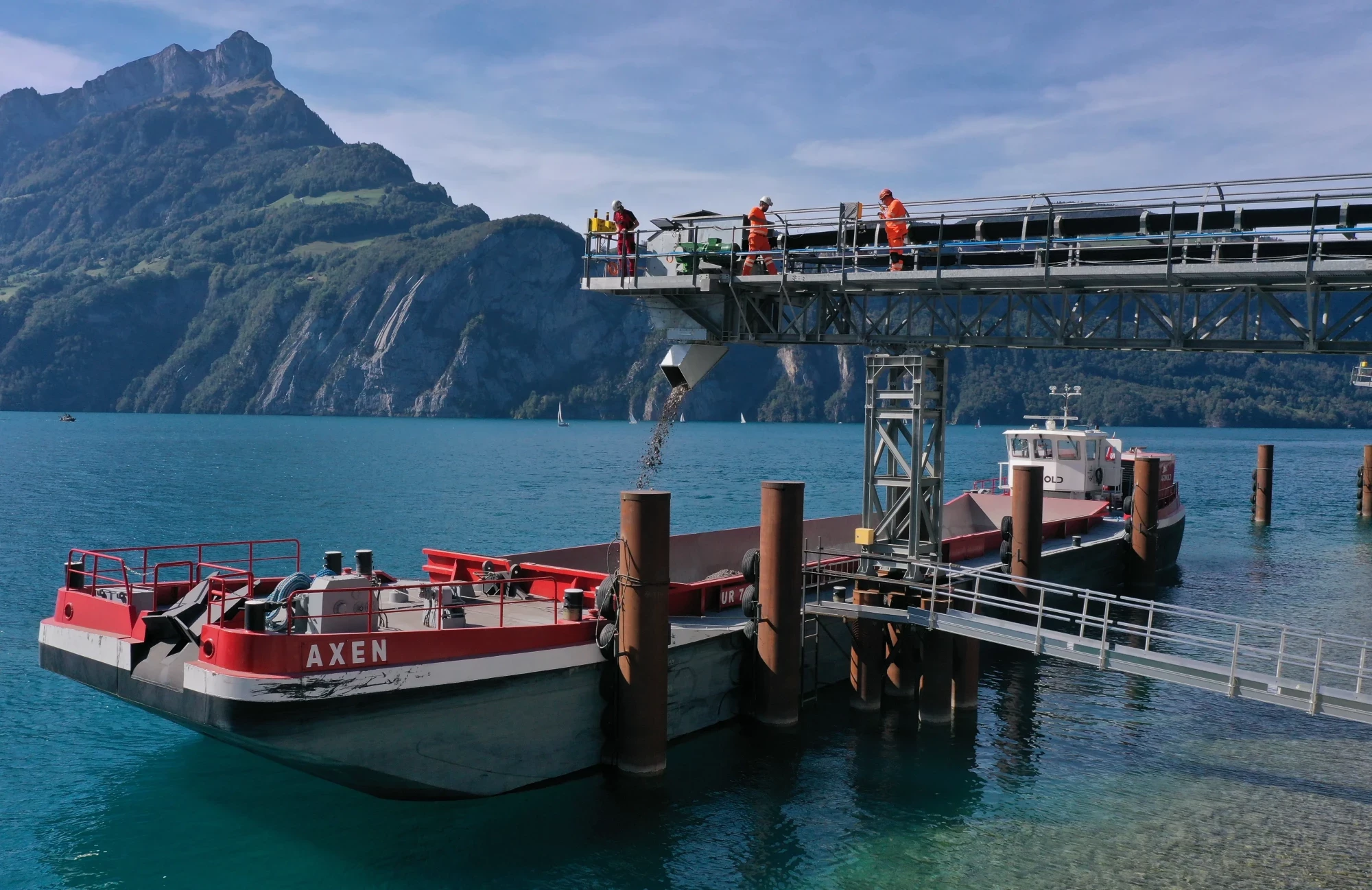 Verladestation Dorni in Sisikon für Urnerseeschüttung