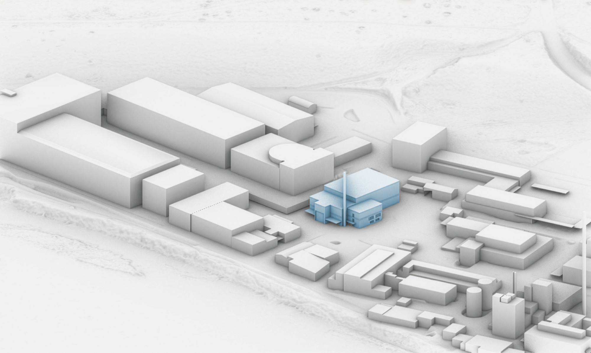 Visualisierung des neuen Abfallbehandlungszentrums bei Paul Scherrer Institut PSI.