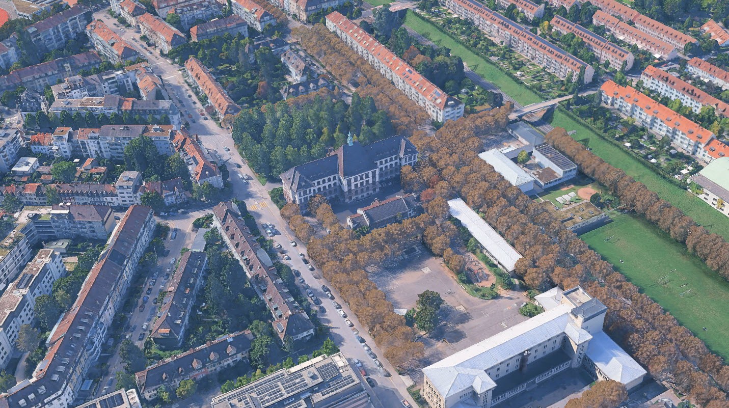 Luftbild der Primarschule Gotthelf in Basel