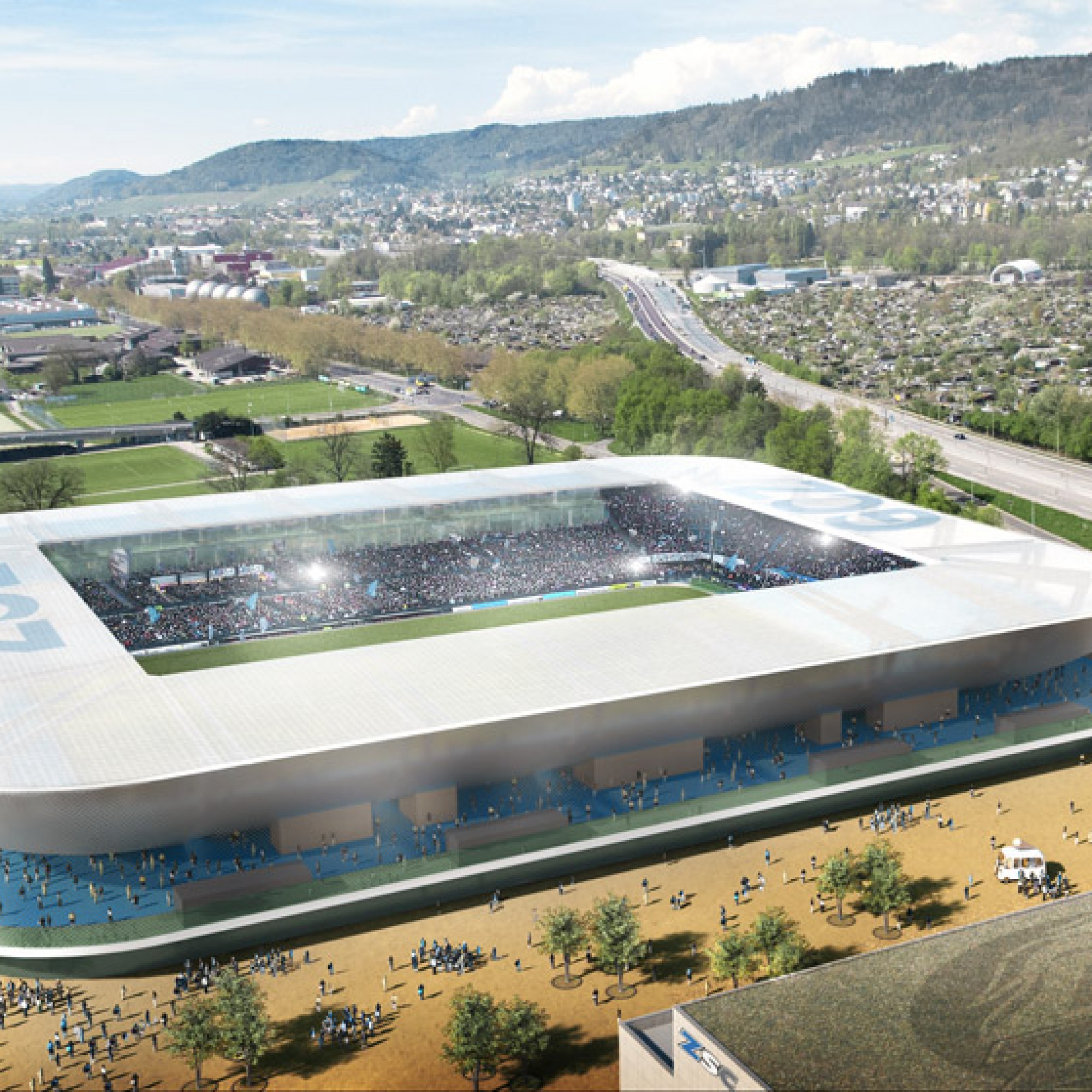 So hätte das Stadion der Halter ausgesehen. (Visualisierung PD)