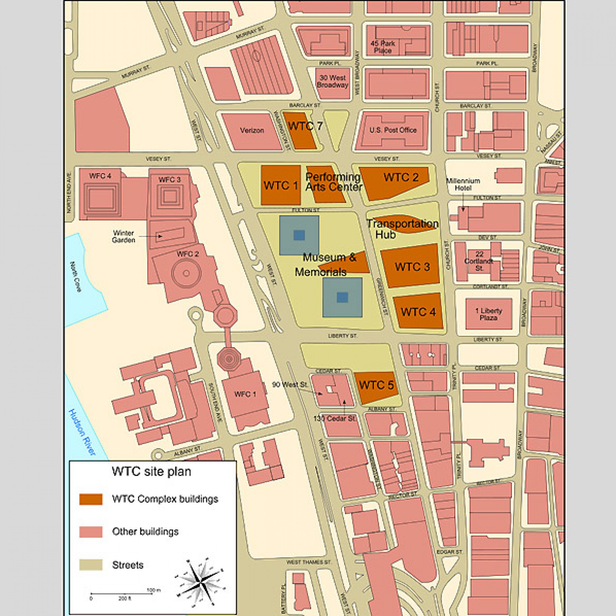 Der Plan der Komplexes, zu dem auch 1WTC gehört. (Messer Woland,Wikimedia, CC)