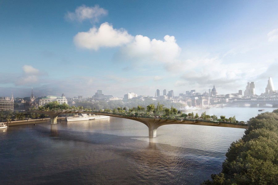 Visualisierung Garden Bridge in London