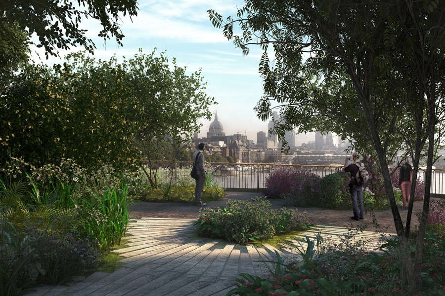 Visualisierund Garden Bridge in London