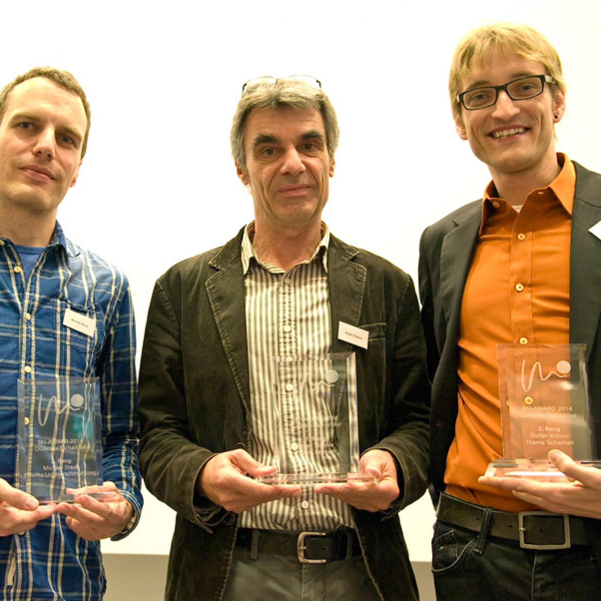 Die Preisträger (v.l.n.r.): Michael Staub, Roger Strässle und Stefan Kühnis. (Foto Ch. Hilbrand)