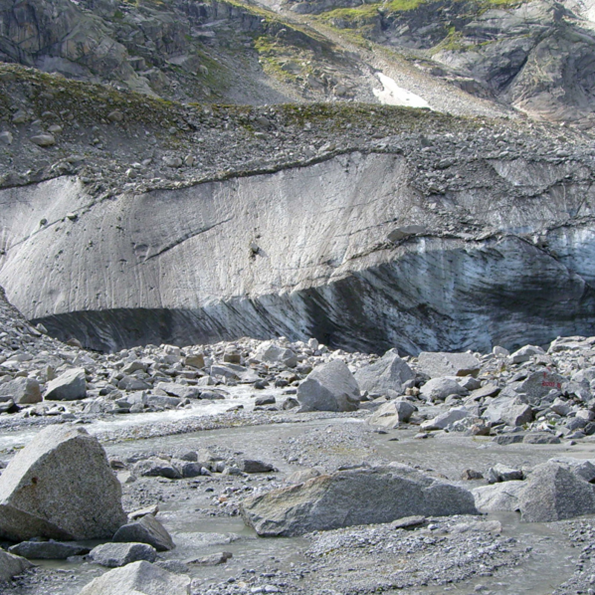 Schmelzen die Gletscher, setzen sie unwirtliche Landschaften frei. Hier untersuchen Forschende, wie es dem Leben gelingt auf dem kargen Boden Fuss zu fassen. (Beat Frey, WSL)