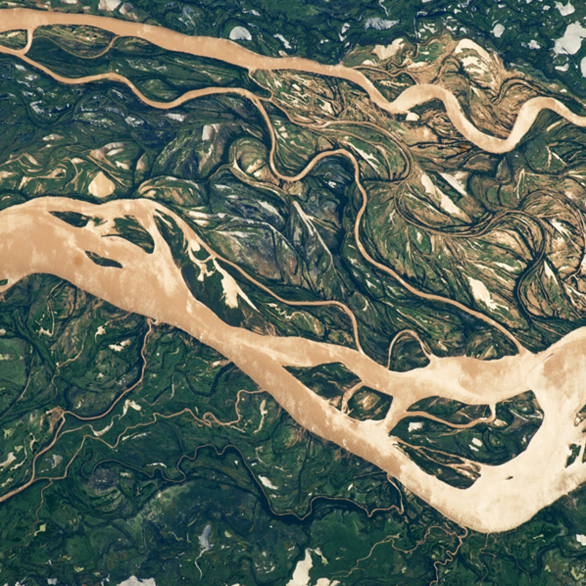 Der zweitgrösste Fluss Südamerikas, der Paraná. (Nasa)