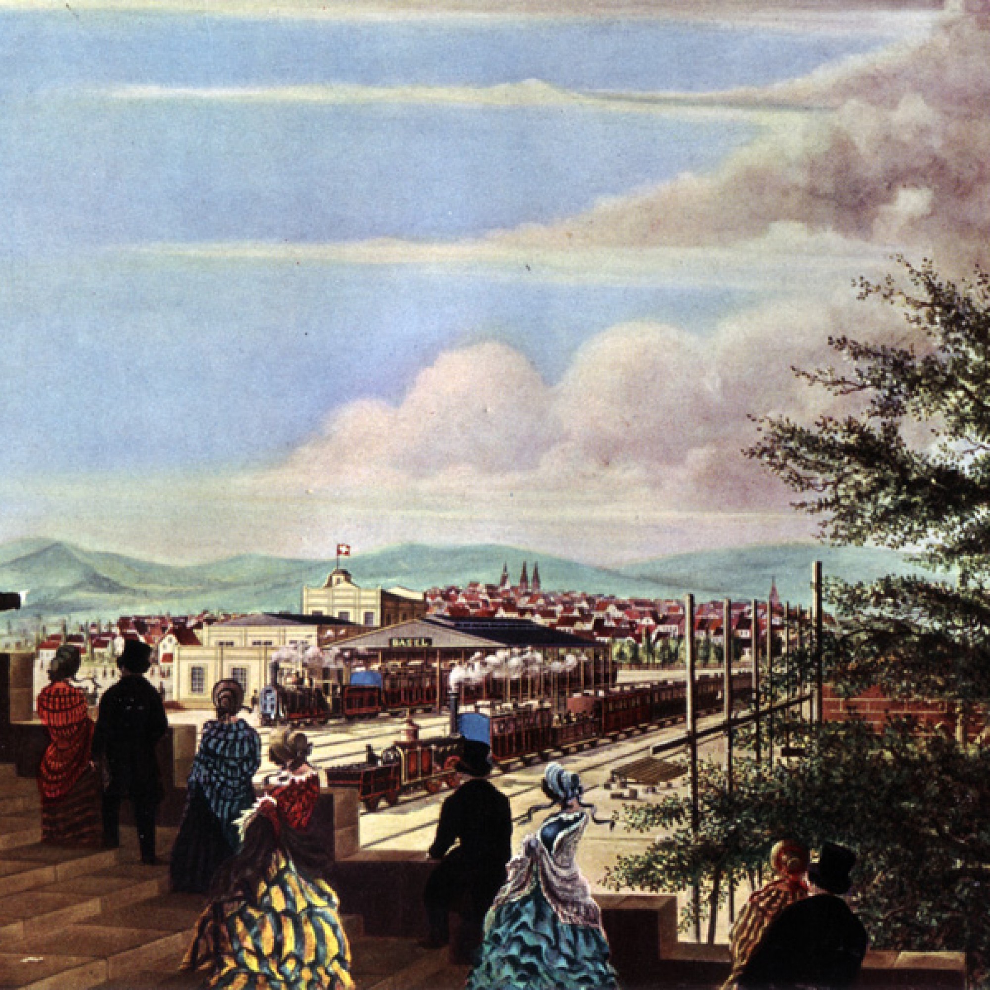 Der 1845 eröffnete französische Bahnhof von Basel (gemeinfrei)