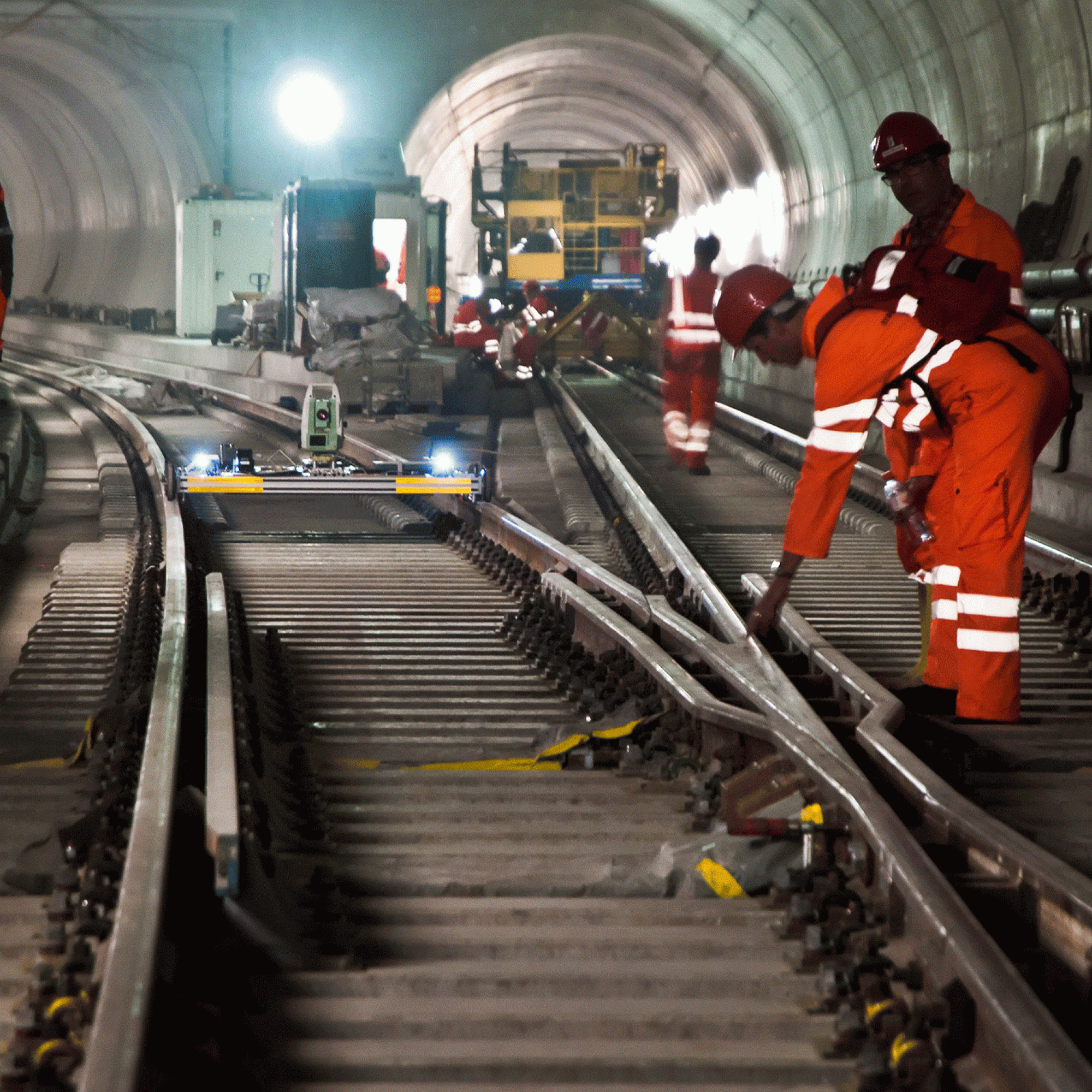 Bauarbeiten am Gotthard-Basistunnel in Sedrun (© AlpTransit Gotthard AG)