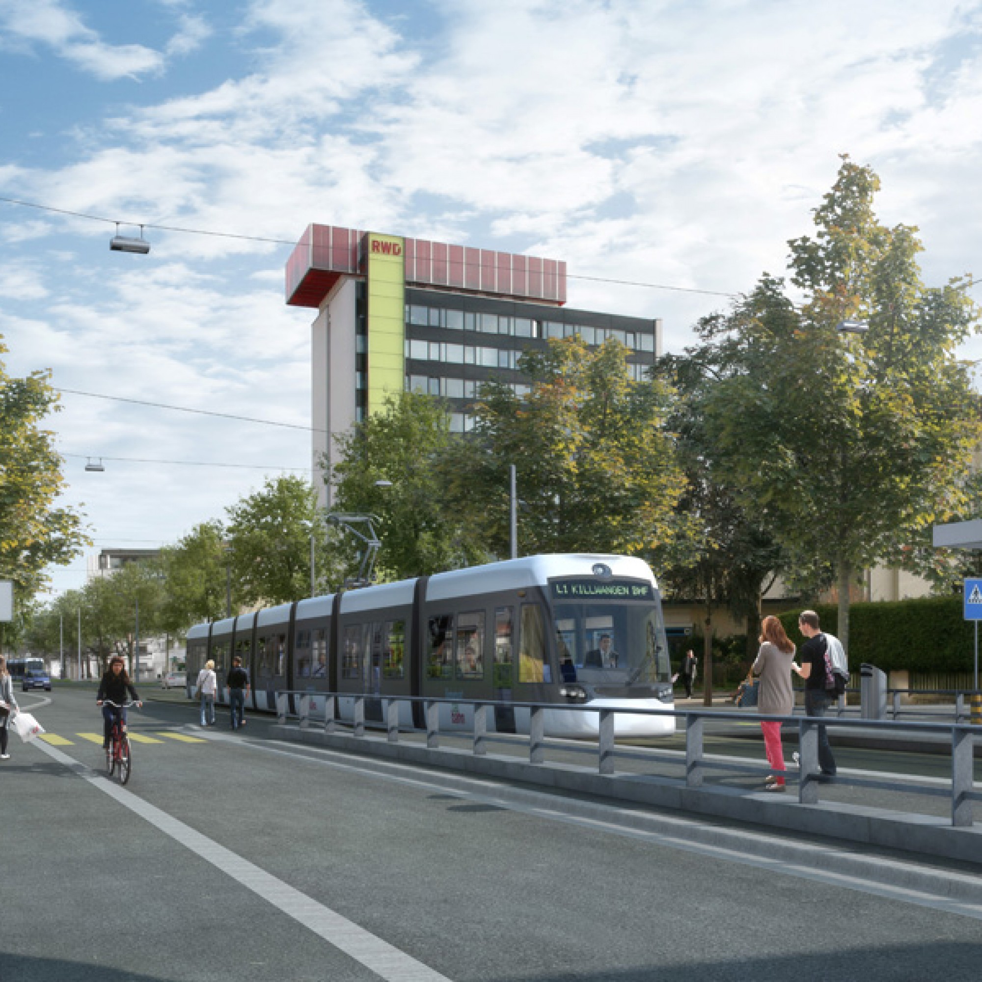 Die geplante Limmattalbahn bei der Badenerstrasse in Dietikon (Architron GmbH, Zürich)