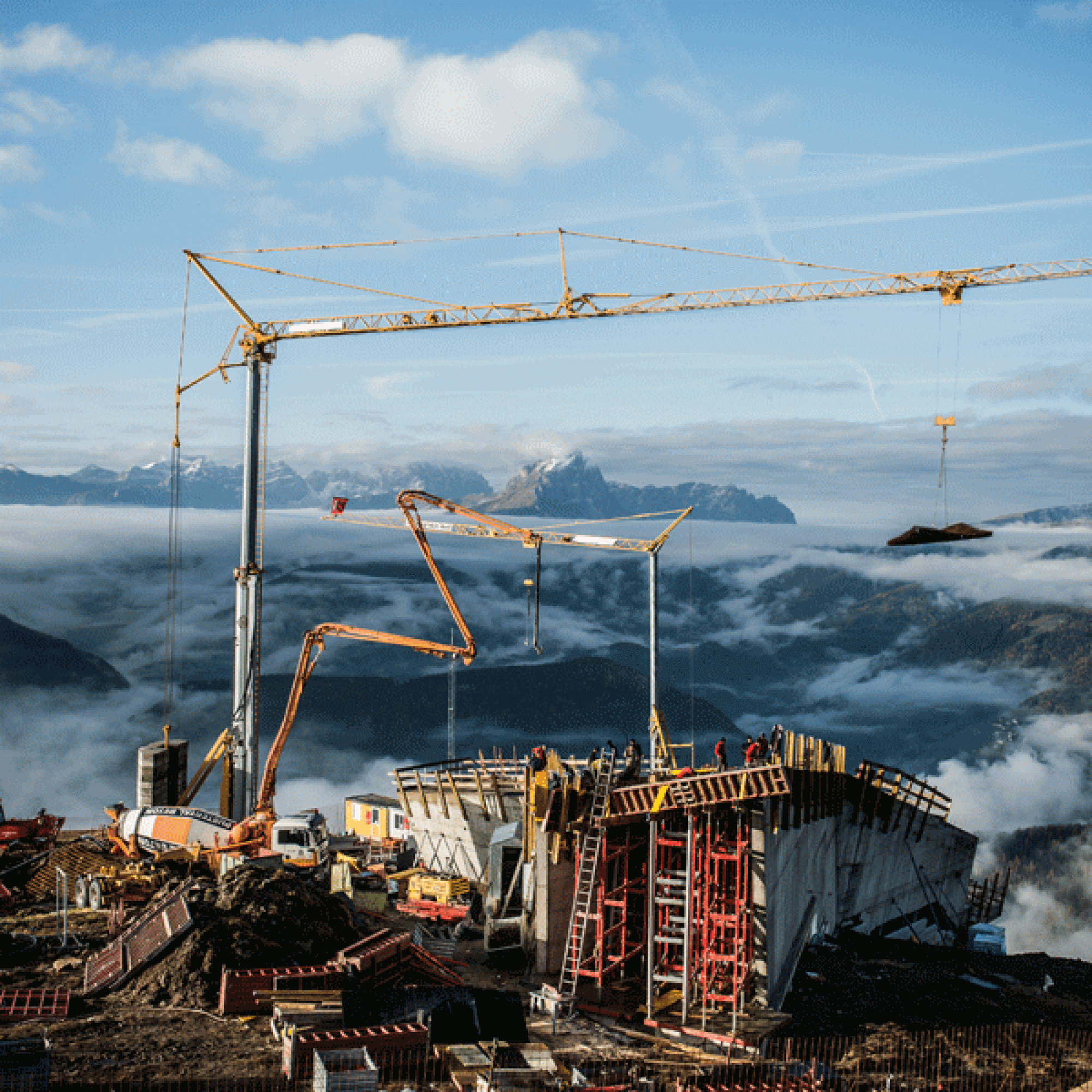 Betonierarbeiten auf der Gebirgsbaustelle auf 2275 Meter über Meer (Archivbild). Bild: MMM Corones