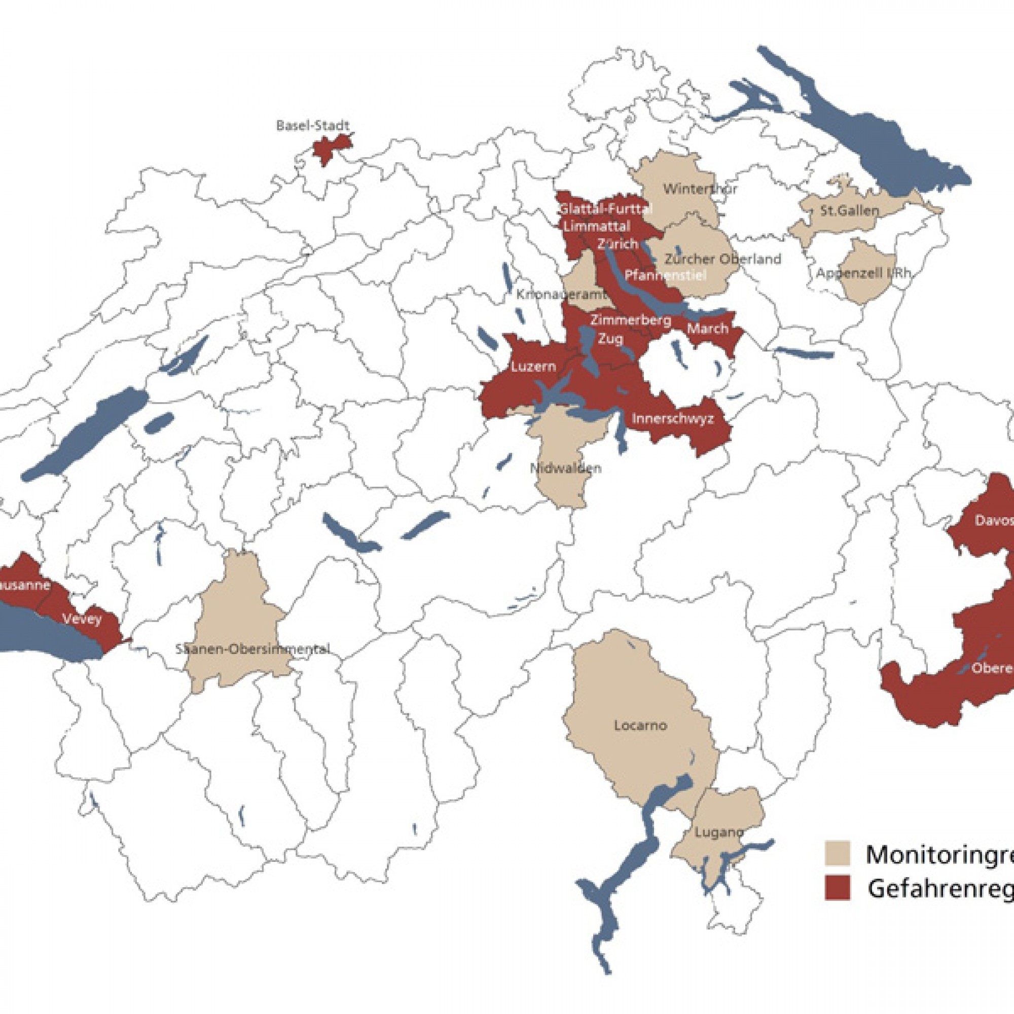 Die Gefahrenkarte im zweiten Quartal 2015 (UBS Switzerland AG)