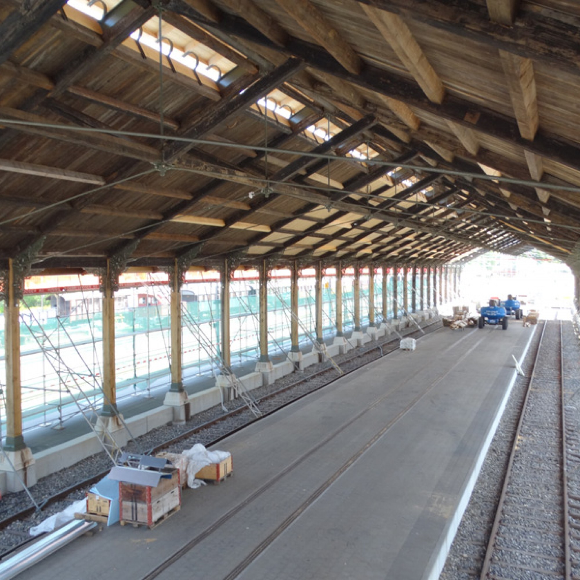 100 Meter lang ist die Halle. Beidseitig werden die Züge eingestellt. (Foto: DVZO)