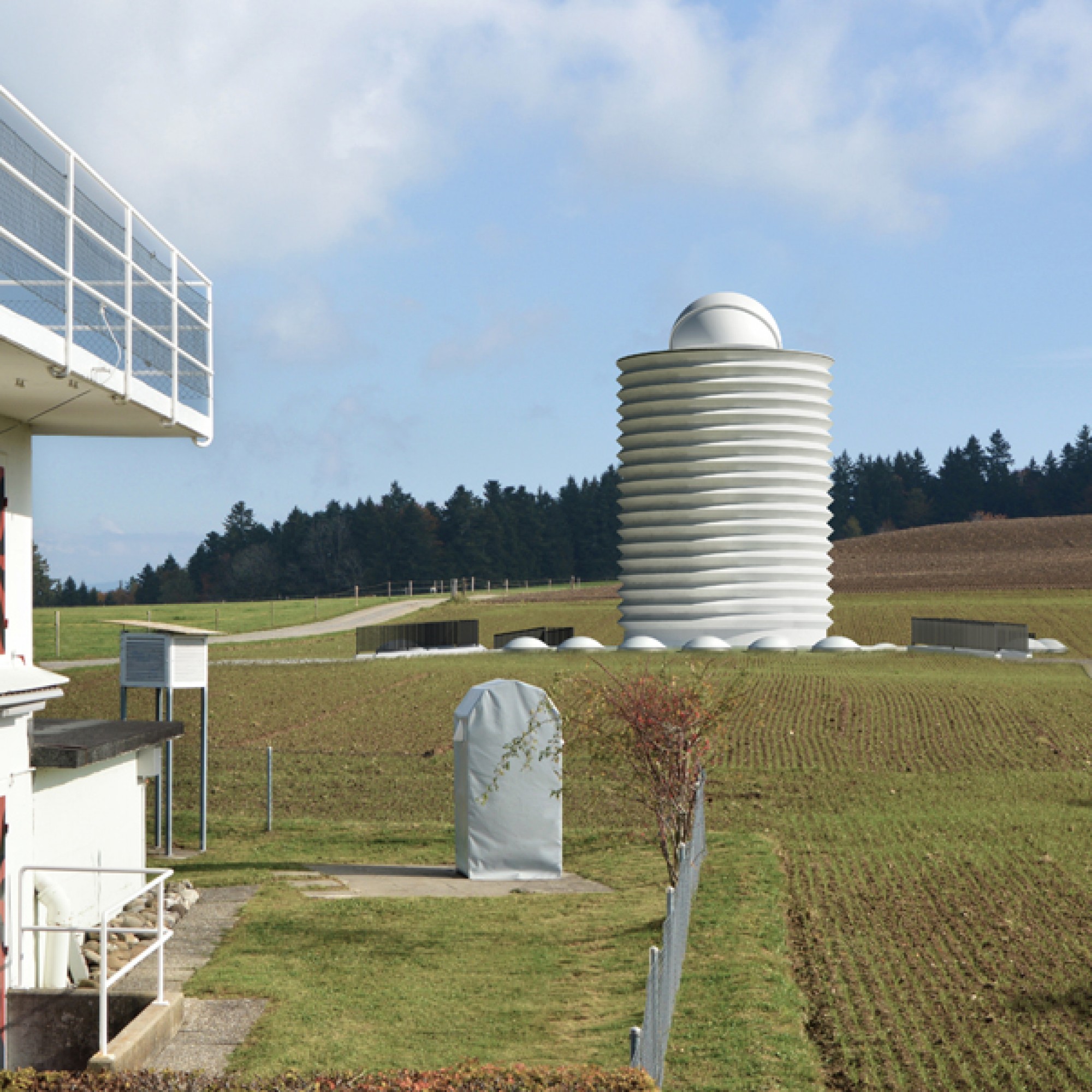 Die Sternwarte soll in der Nähe des alten Observatoriums zu stehen kommen. (Visualisierung zvg) 1/4