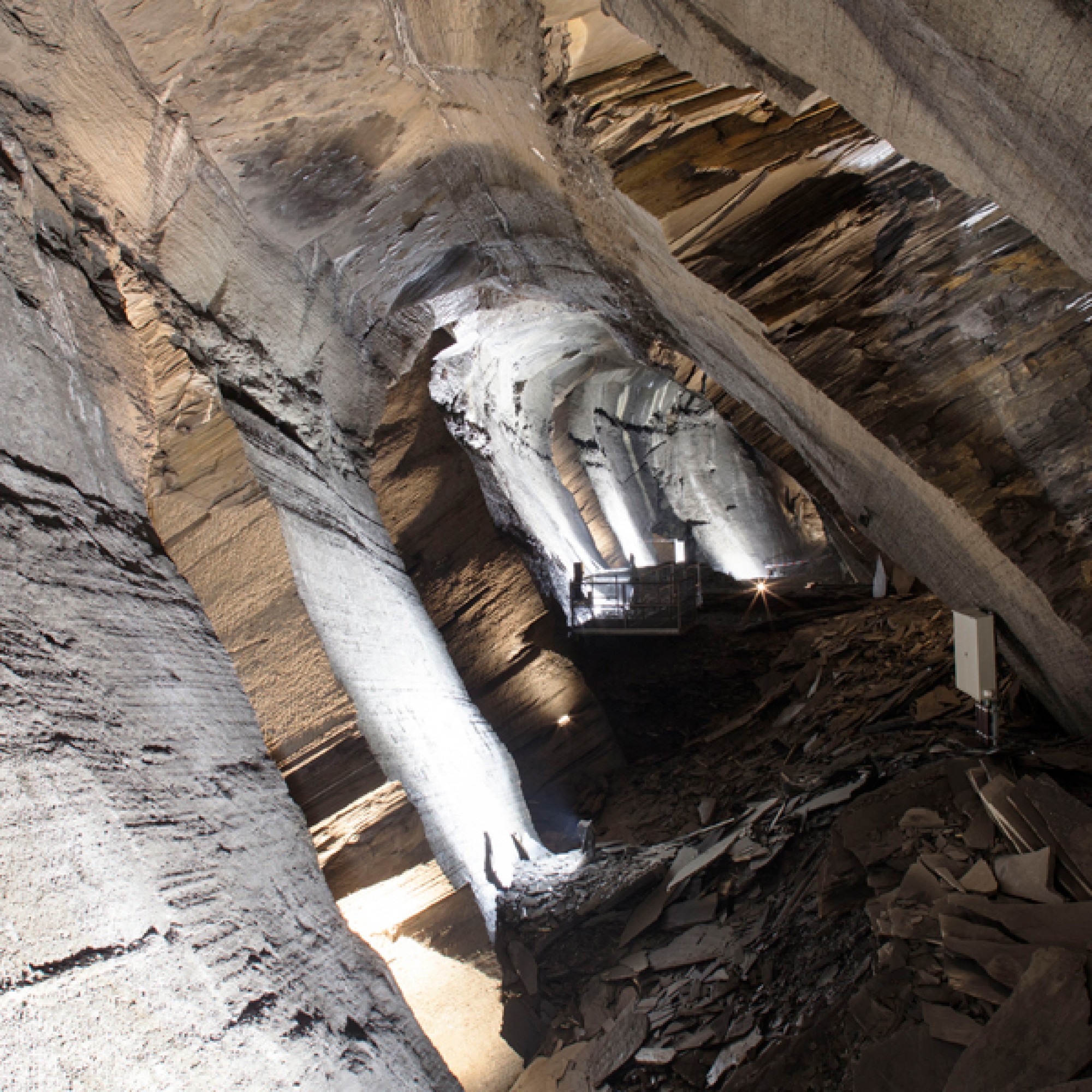 Die Stollen im Schieferbergwerk Landesplattenwerk wirken beinahe surreal. (Christoph Oeschger / Heimatschutz) 