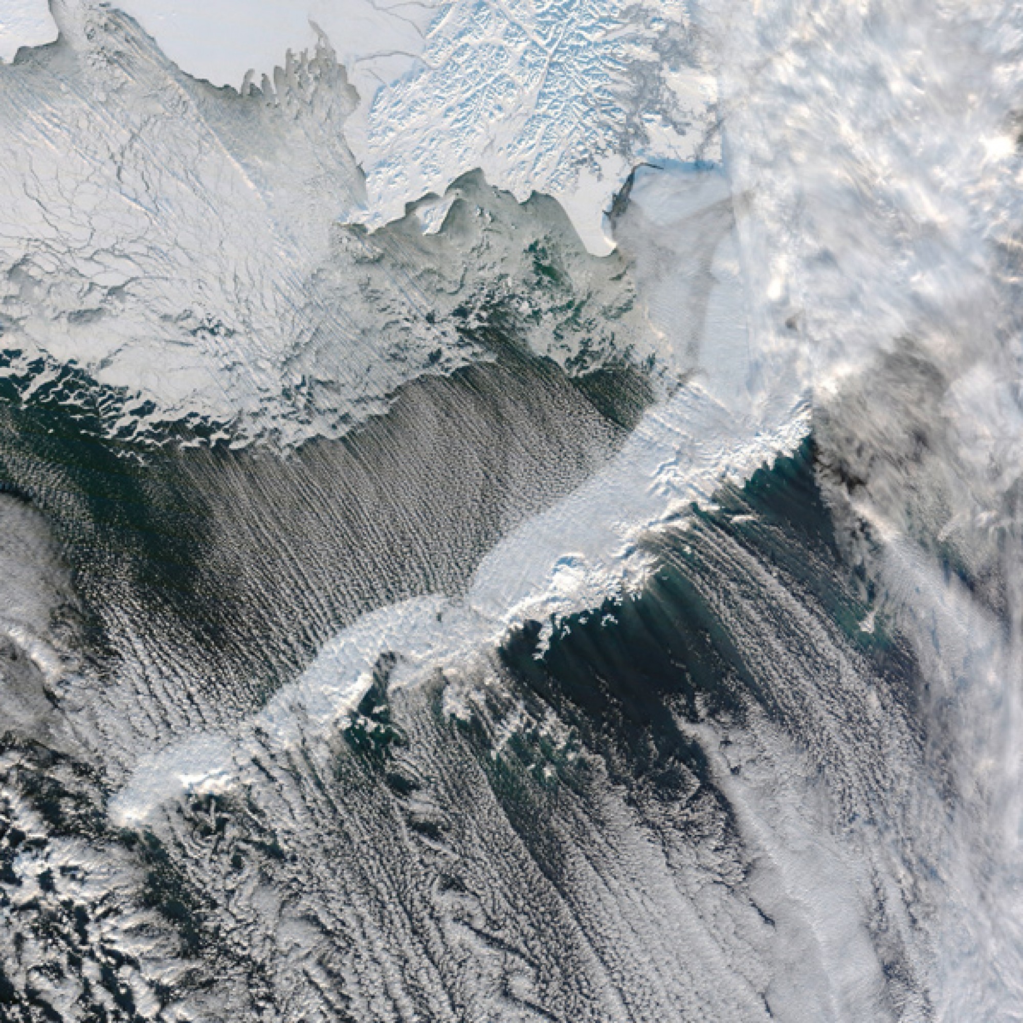 Wolken über den Aleuten. (Bilder: Nasa) 1/8