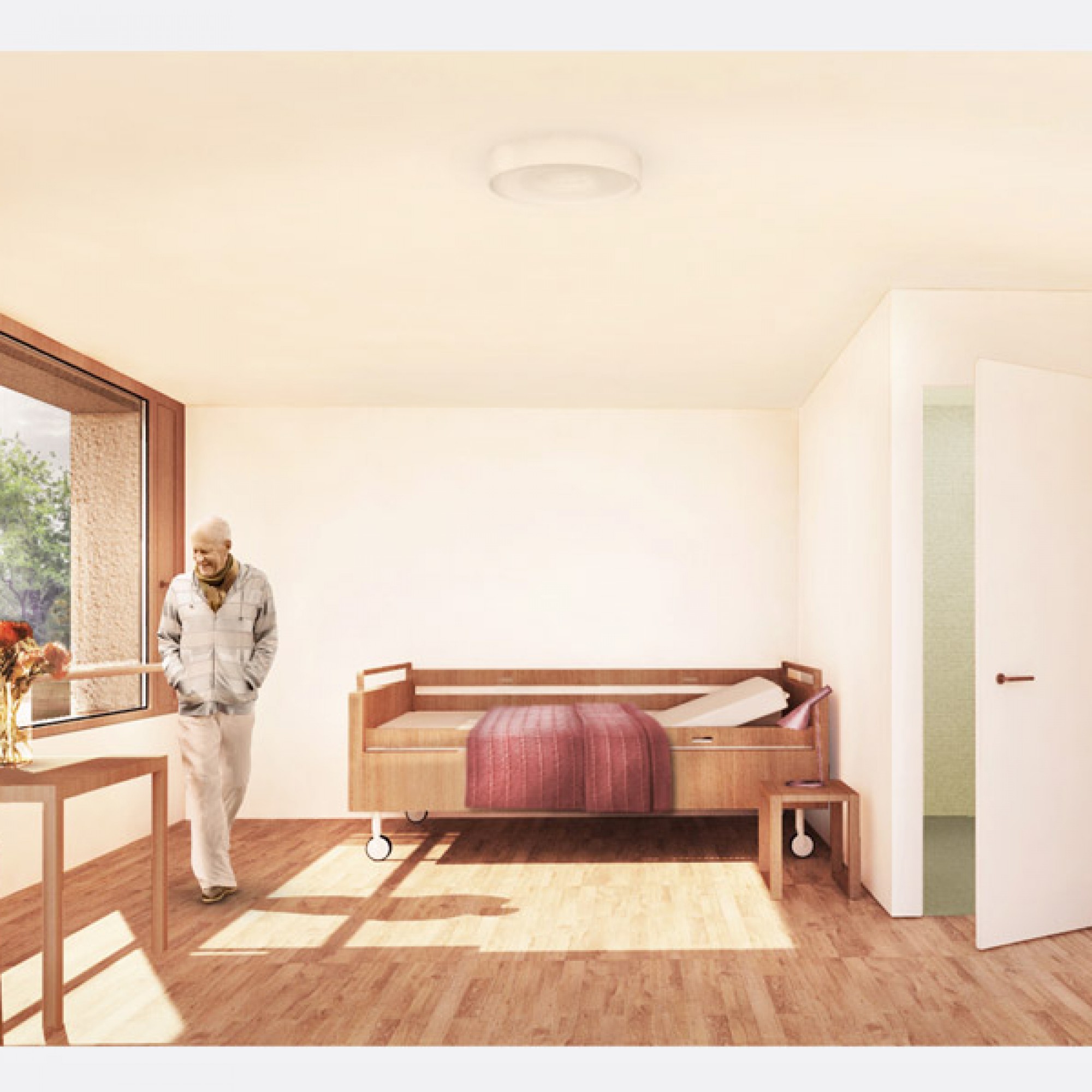 Den Patienten stehen Ein- und Zweibettzimmer zur Verfügung.