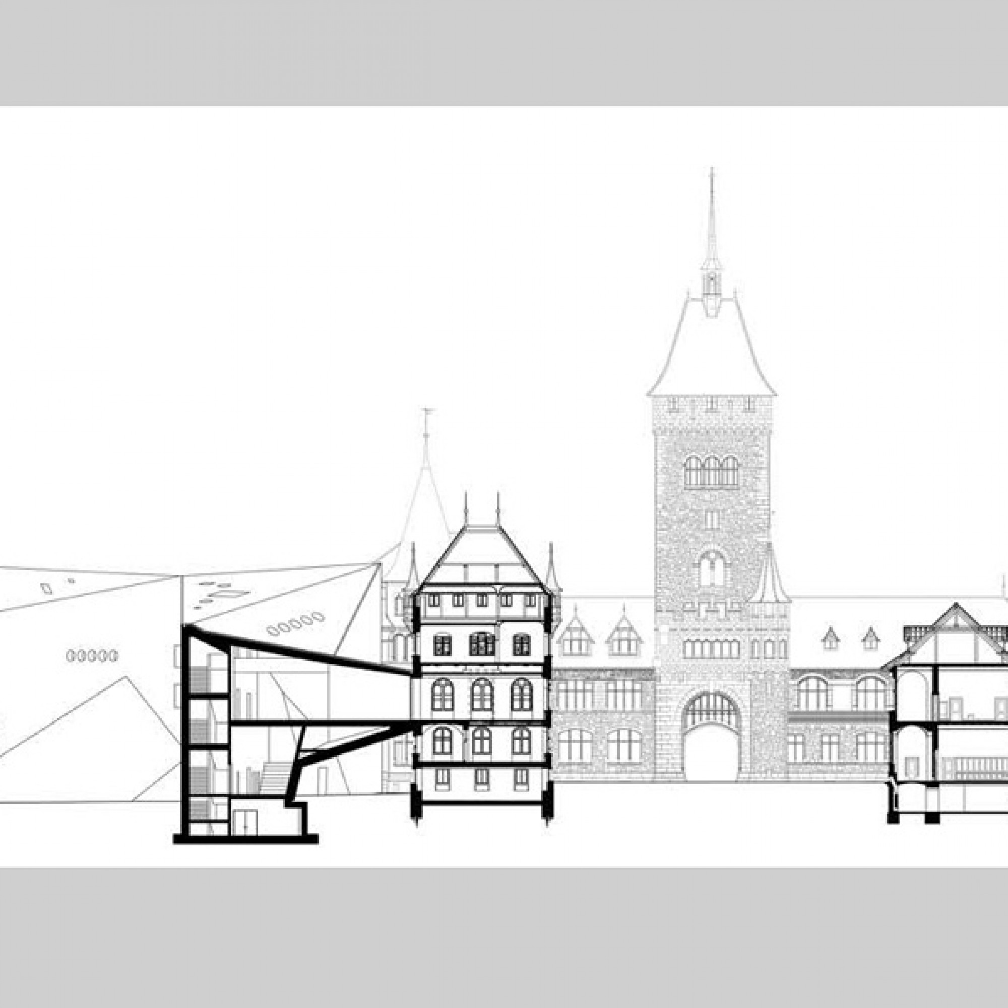 Querschnitt des erweiterten Landesmuseums. (PD)