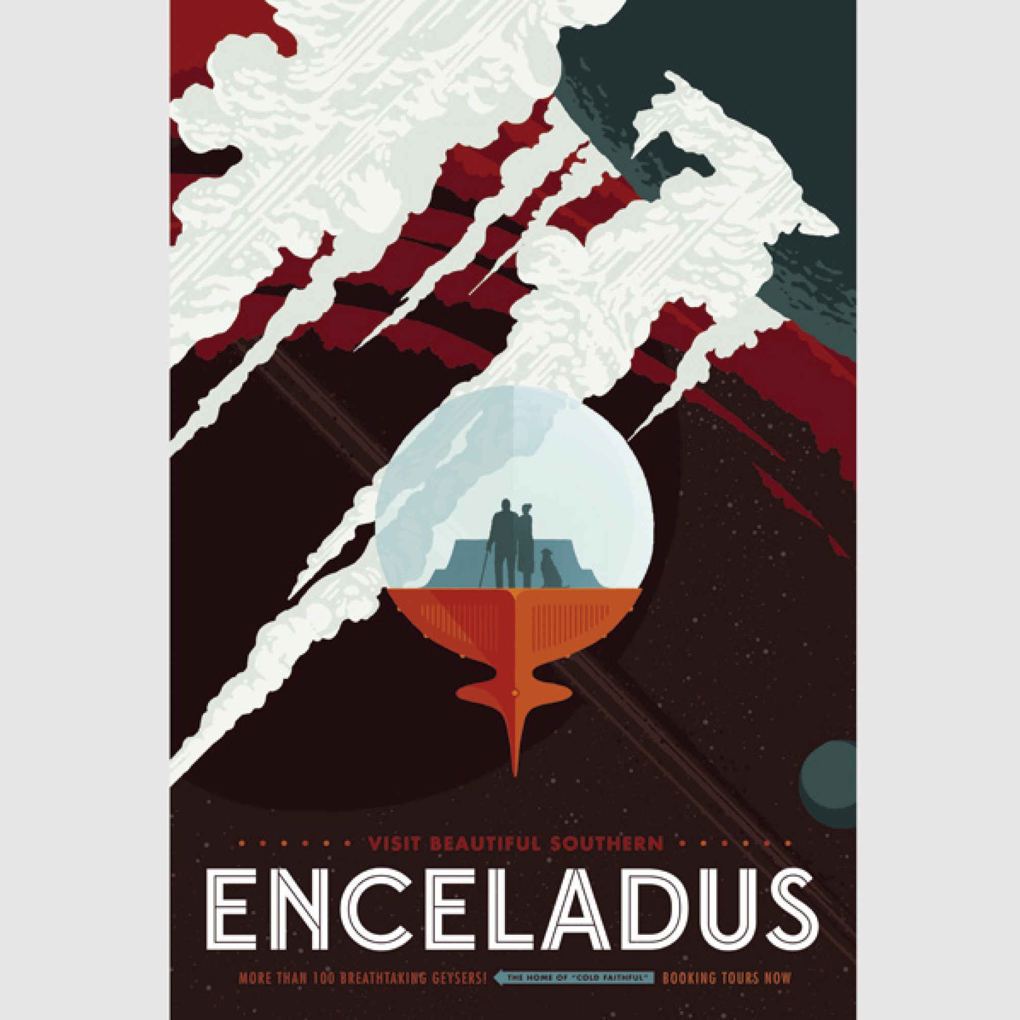 ...und der Enceladus auch. (Courtesy NASA/JPL-Caltech) 