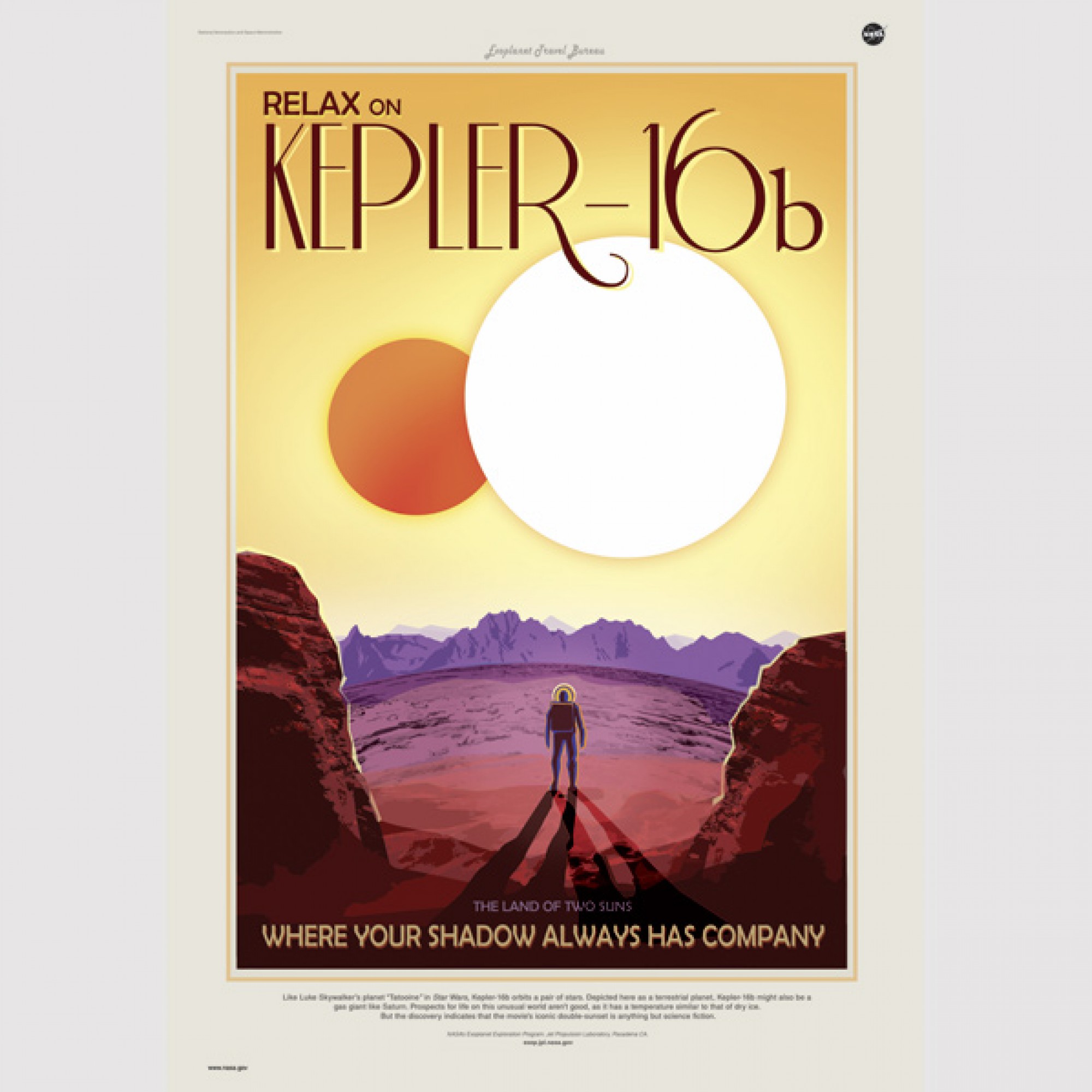 Und auf Kepler-16b könnte man im Licht zweier Sonnen ausspannen. (Courtesy NASA/JPL-Caltech) 