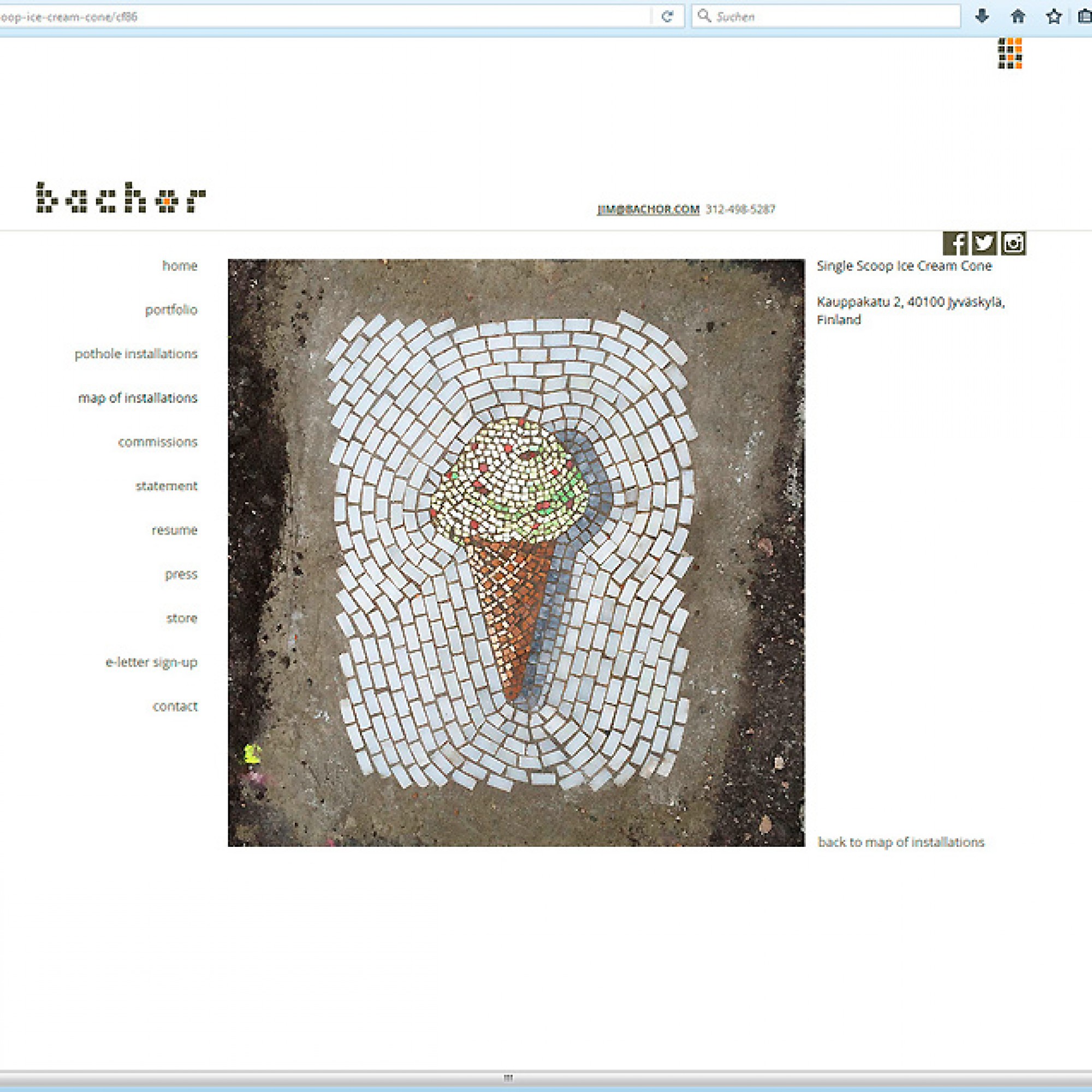 Screenshot, Website: www.bachor.com/#!pothole-installations/cmwt.