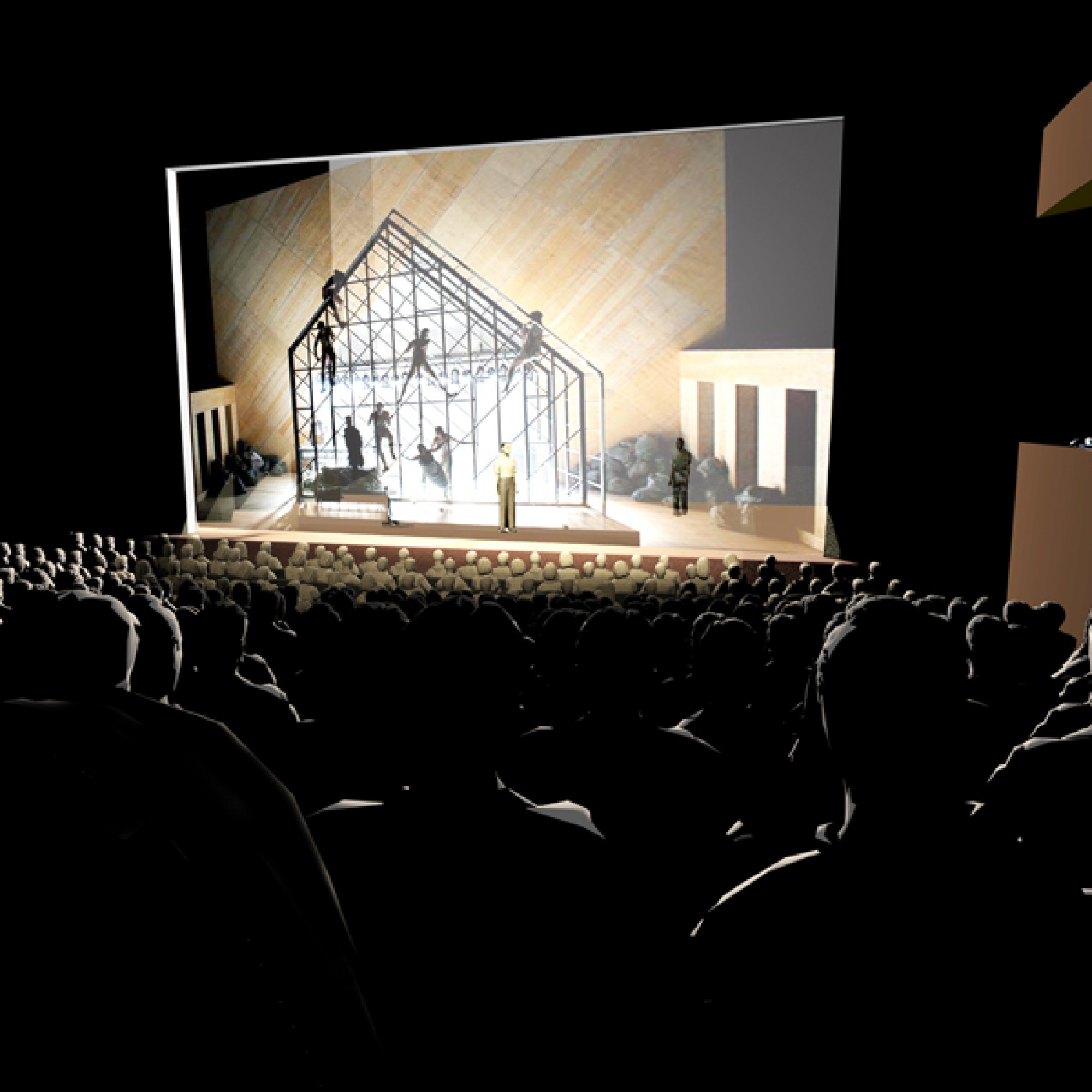 Mögliche Innenansicht grosse Bühne: klassische Theateranordnung