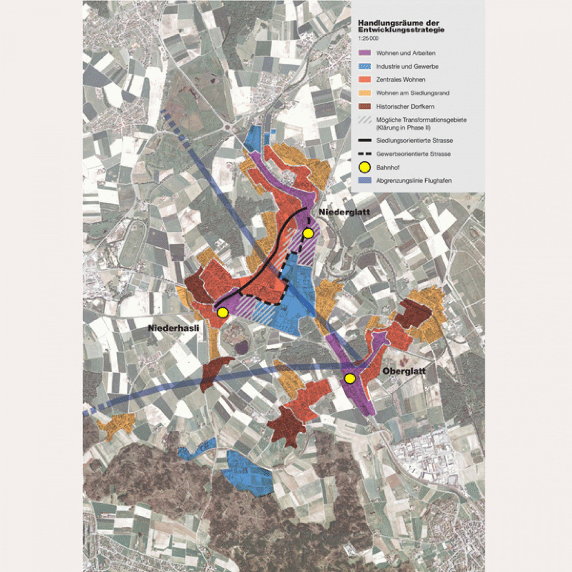Grafik der fünf Handlungsräume in der Entwicklungsstrategie (zvg)