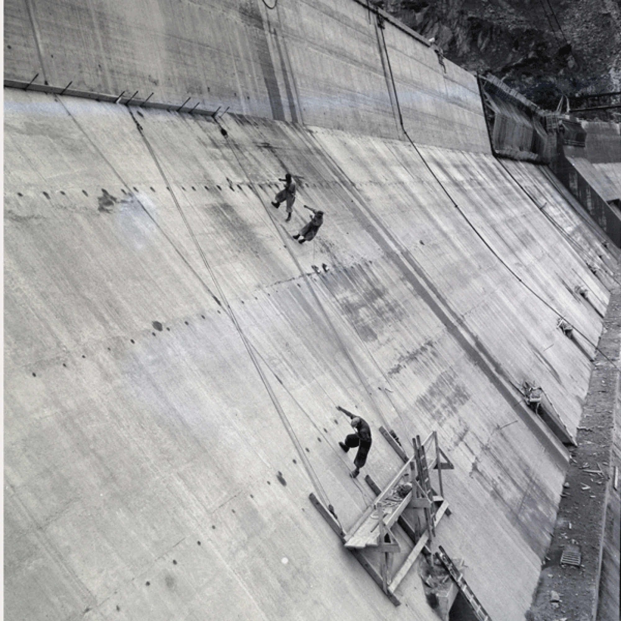 Bau der Grimsel-Staumauer im Kanton Bern (Ernst Brunner, © Schweizerische Gesellschaft für Volkskunde)