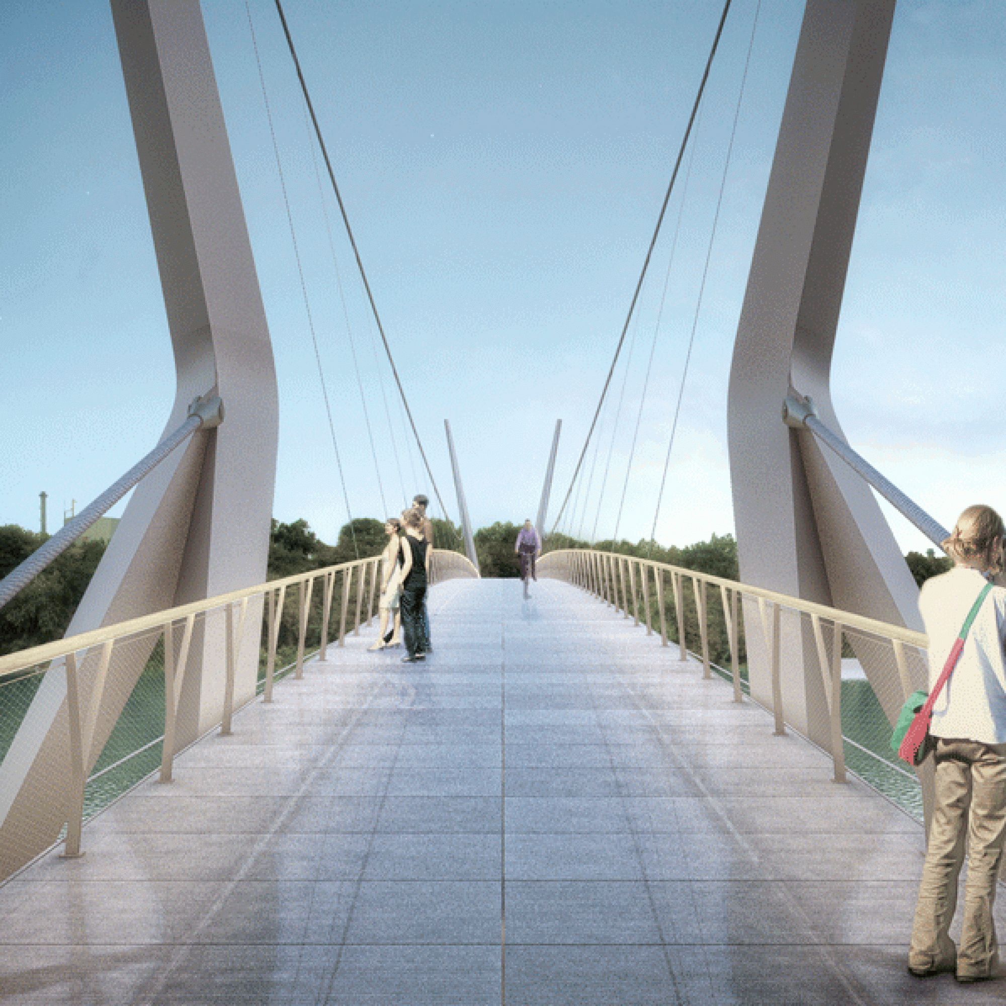 Die Brücke dient Fussgängern und Velofahrern. (Visualisierung: Renderwerk)