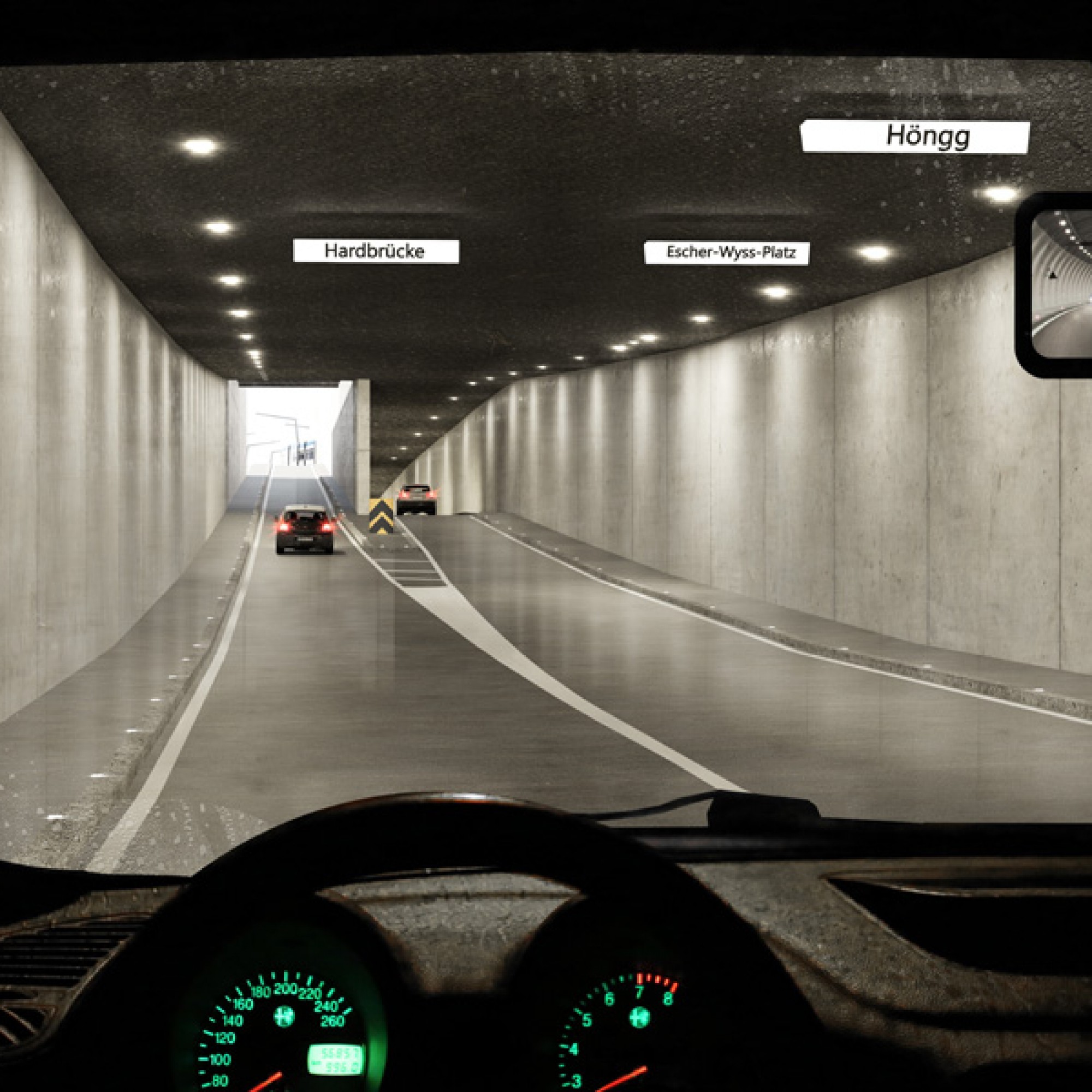 Rosengartentunnel, Visualisierung